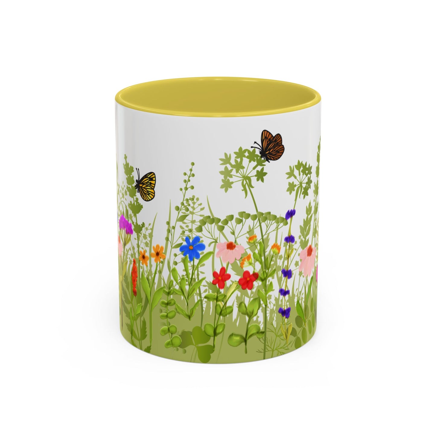 Watercolor Wildflower Mug 2 - Botanical Floral Coffee Mug - Gift for Moms, Gardeners, Art Lovers, Spring & Easter - Ceramic Mug with Color Inside (11oz, 15oz)