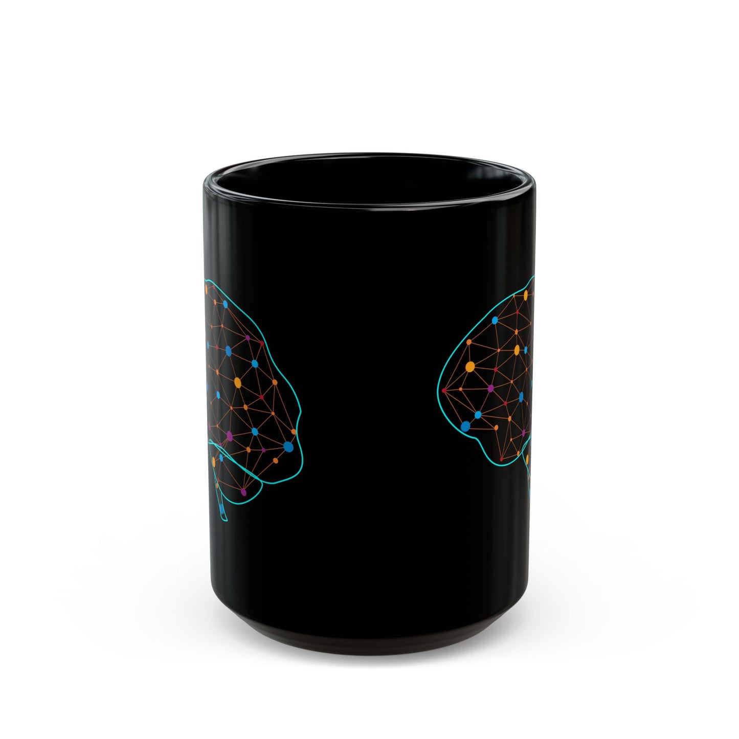 Neurology Brain Art Coffee Mug - Medical Gift for Neurologist, Psychiatrist, Psychologist, Doctor (Black, 11oz & 15oz)