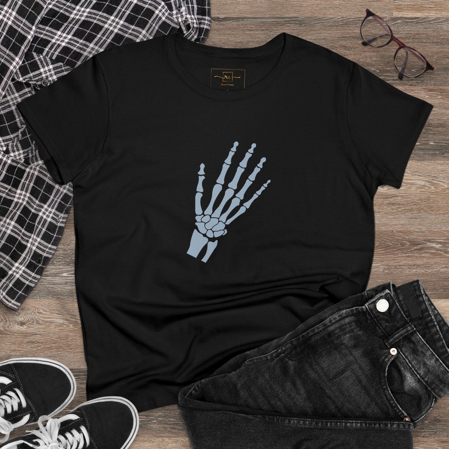 Human Hand Bones Women's Mid-weight Cotton Tee - Medical