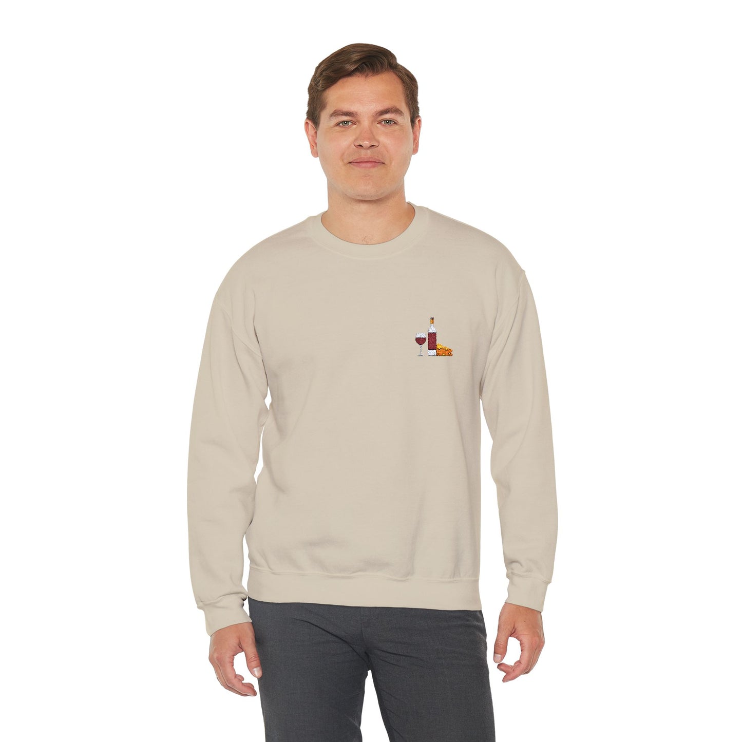 Cheese and Wine Embroidered Sweatshirt