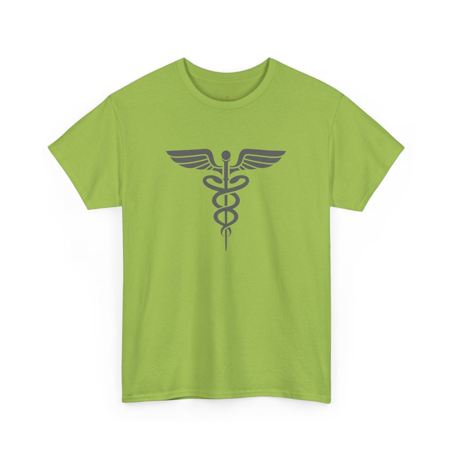 Caduceus Gray Symbol Heavy Cotton T-Shirt
