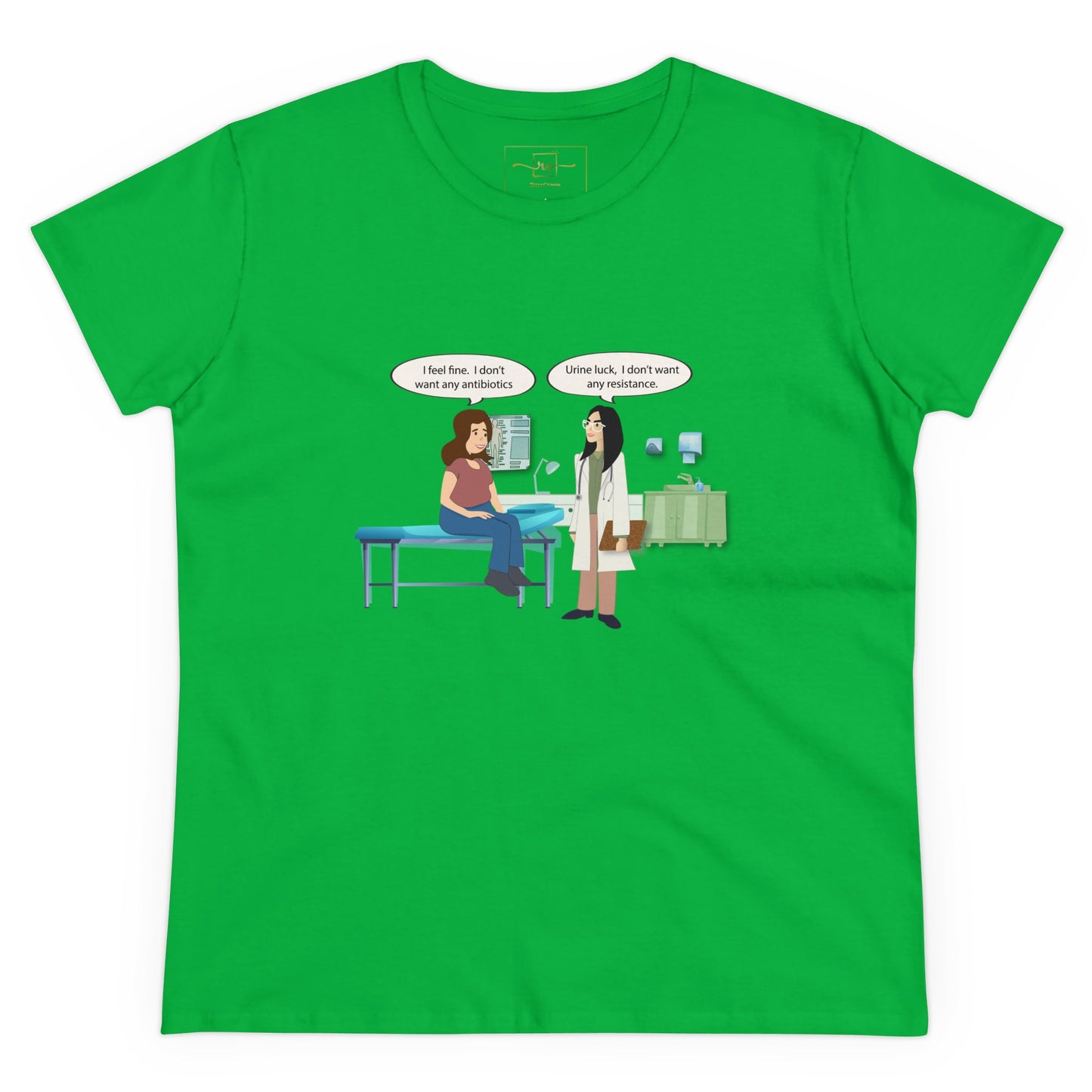 Urine Luck Women's Midweight Cotton Tee - Medical Humor