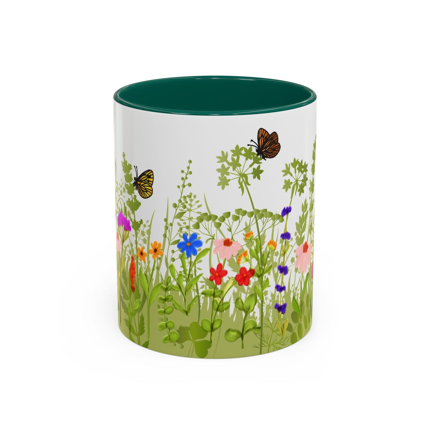 Watercolor Wildflower Mug 2 - Botanical Floral Coffee Mug - Gift for Moms, Gardeners, Art Lovers, Spring & Easter - Ceramic Mug with Color Inside (11oz, 15oz)