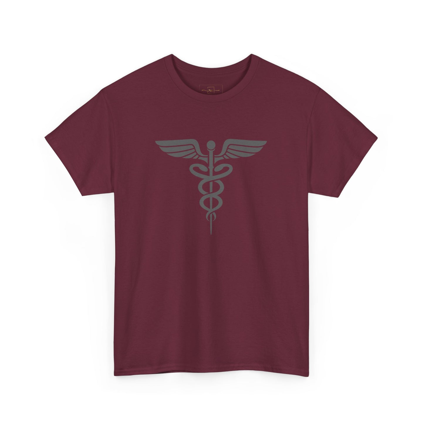 Caduceus Gray Symbol Heavy Cotton T-Shirt