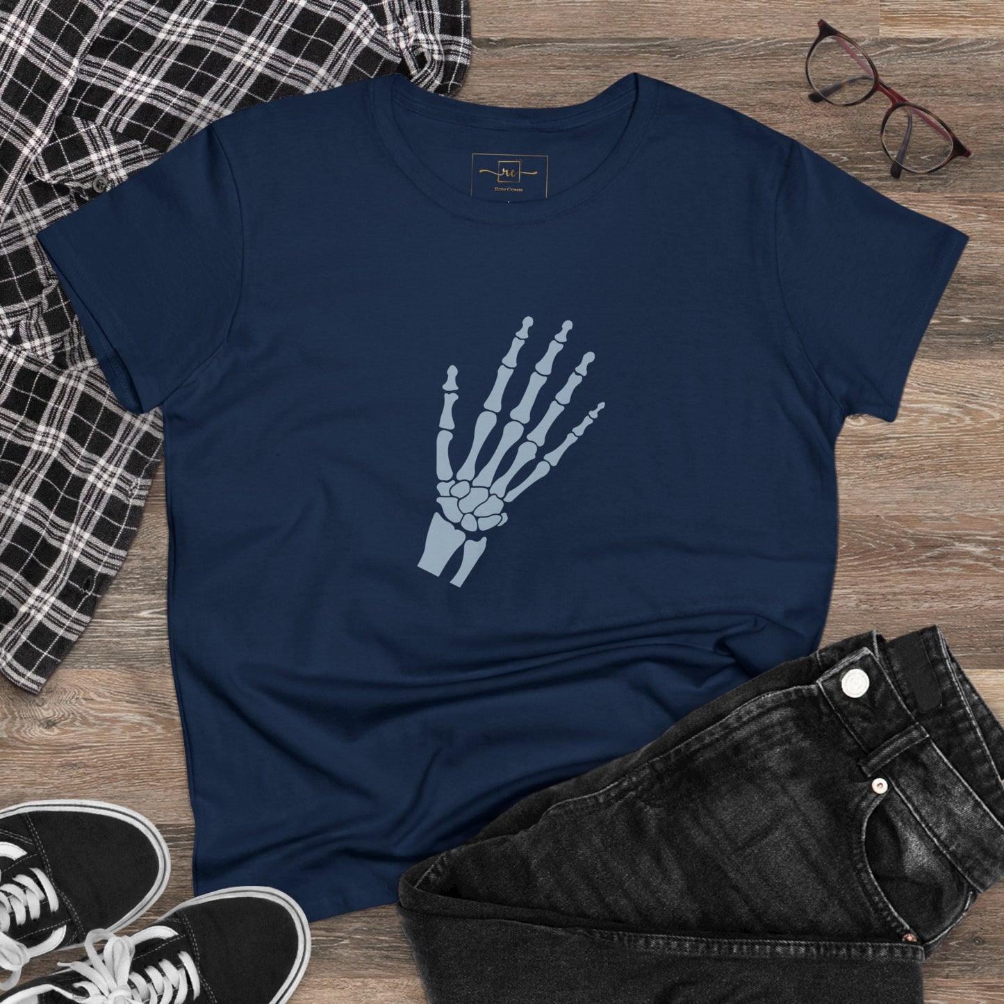 Human Hand Bones Women's Mid-weight Cotton Tee - Medical