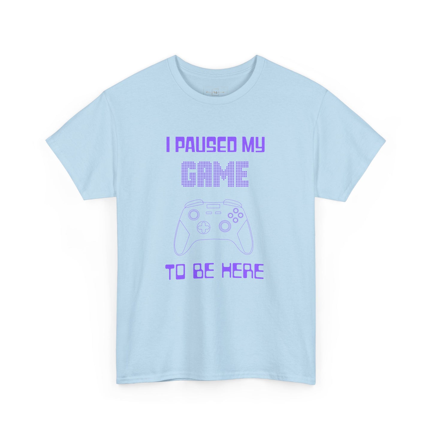 Gamer I Paused My Game Heavy Cotton T-Shirt - Humor Joke (Purple Controller)