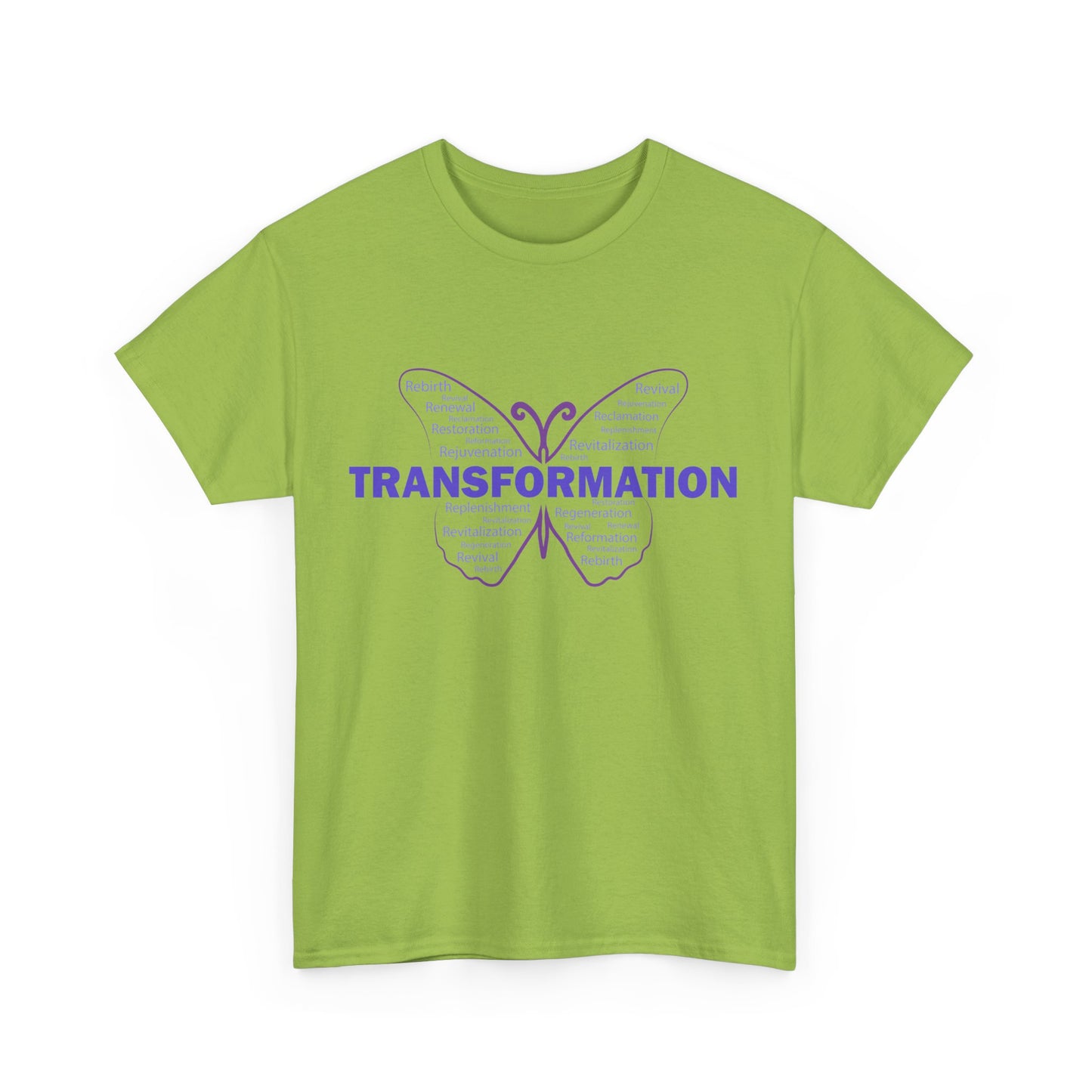 Transformation Heavy Cotton T-Shirt - Word Art Typography Wellness Graphic