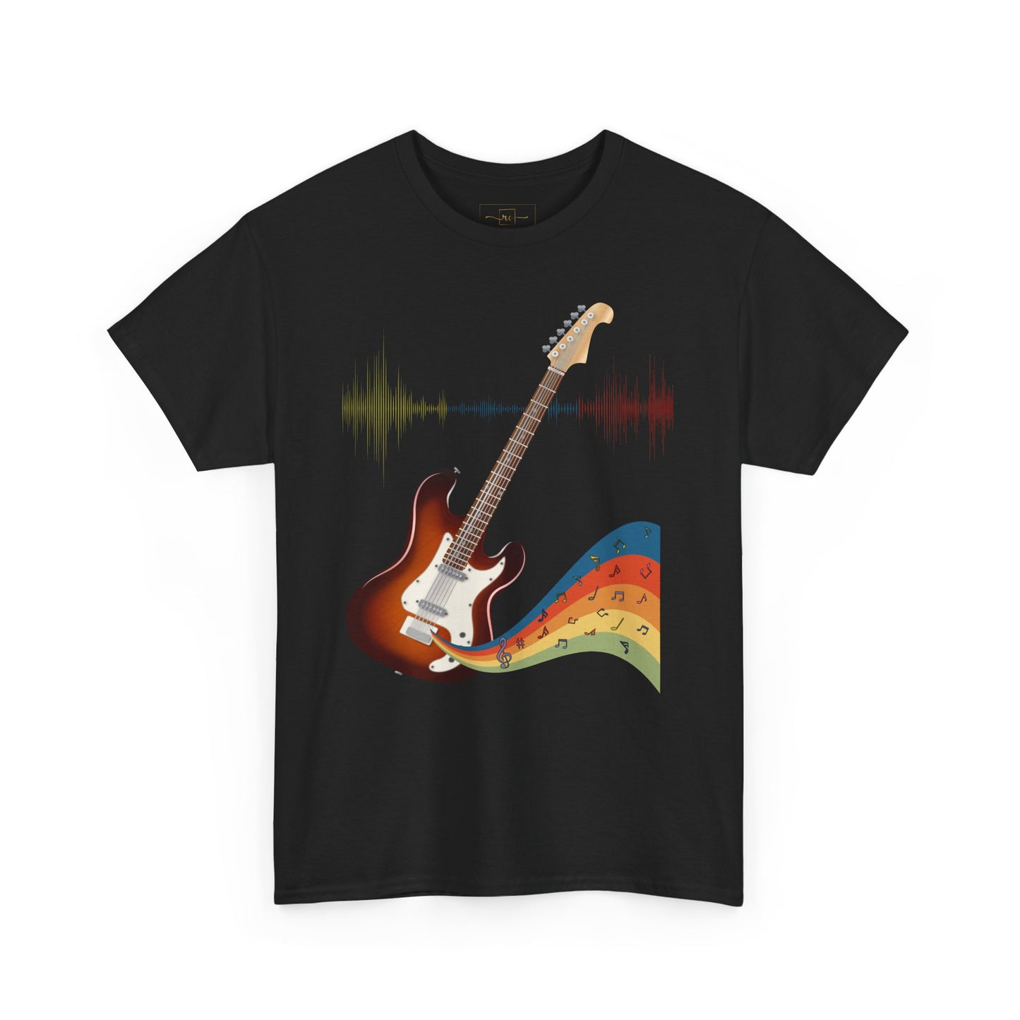 Hippie Guitar Heavy Cotton T-shirt - Rock Music Graphic Tee
