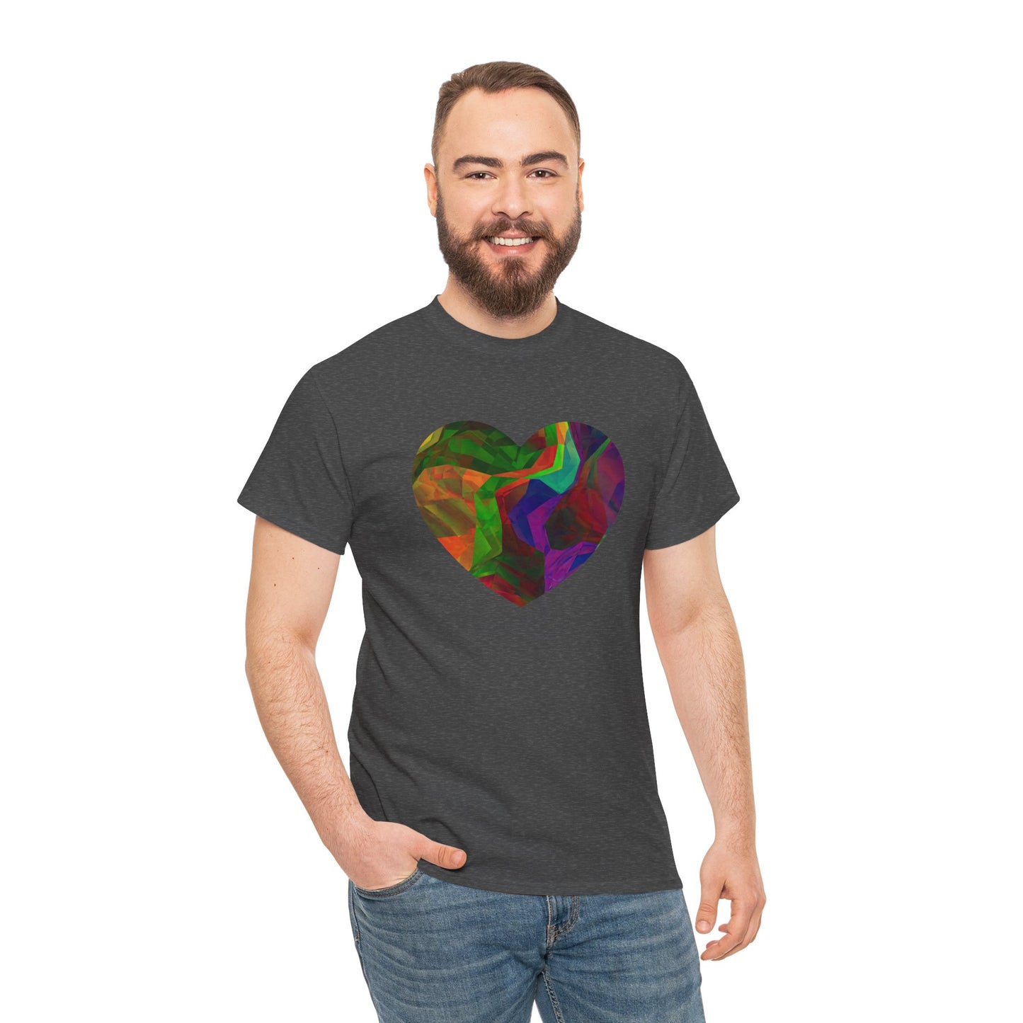 Colorful Heart Abstract Heavy Cotton T-Shirt