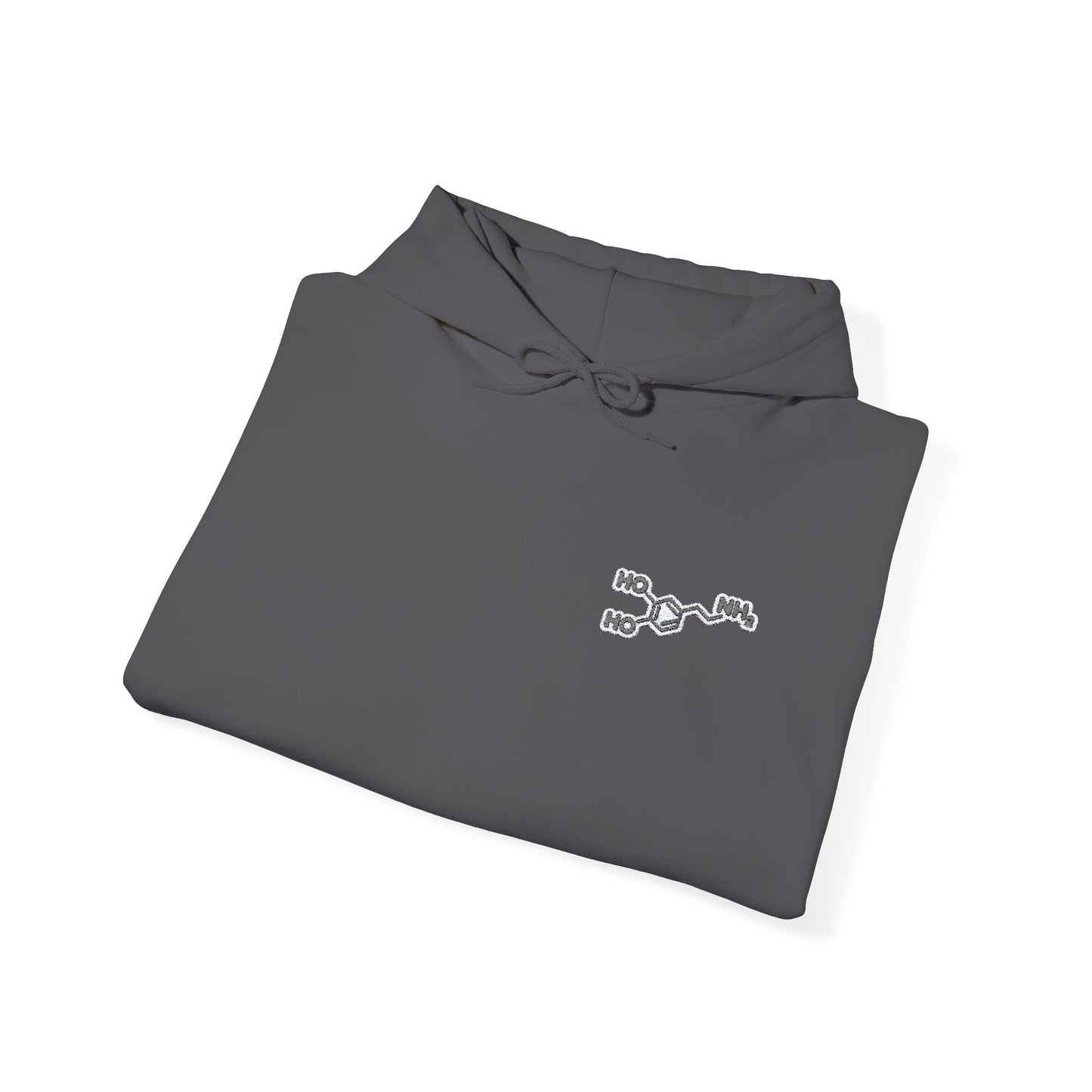 Dopamine Symbol Embroidered Hoodie for Science Nerds