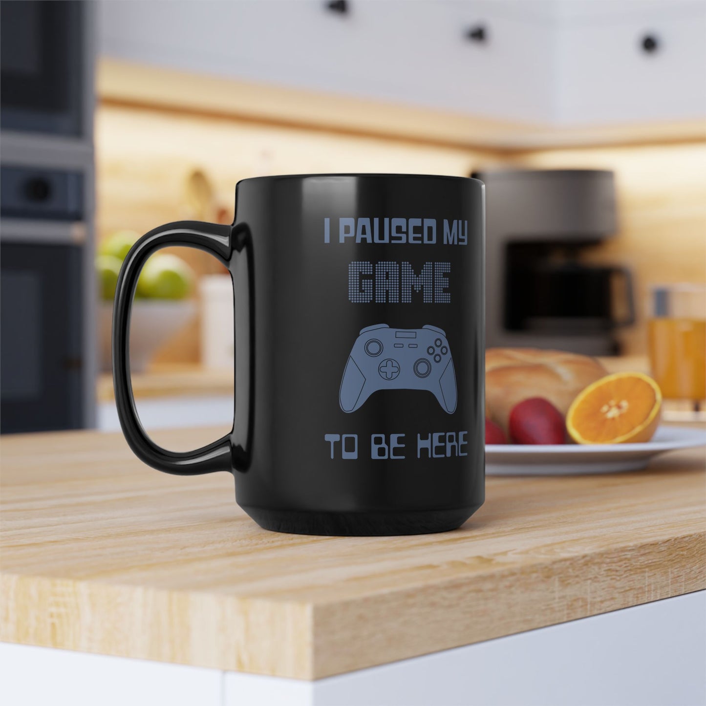 Gamers I Paused My Game Black Mug (11oz, 15oz) - Blue Controller