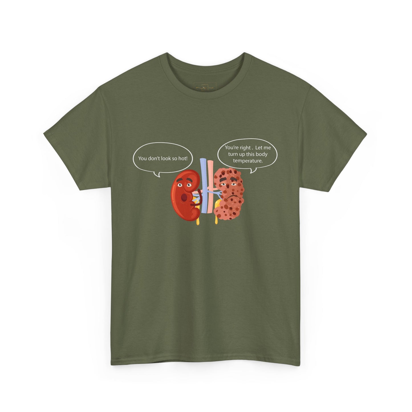 Kidney Sponge Talk Heavy Cotton T-Shirt - Medical Humor