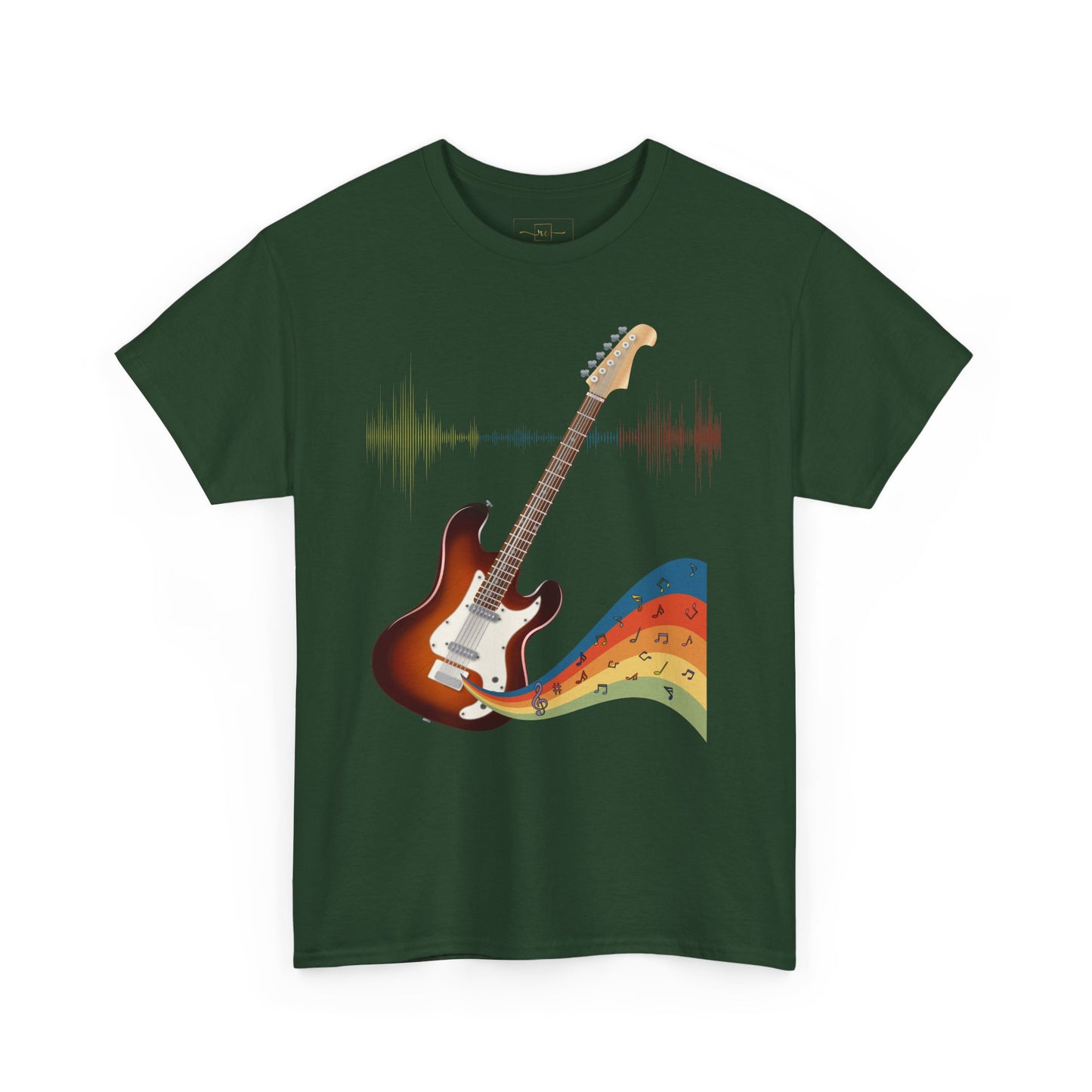 Hippie Guitar Heavy Cotton T-shirt - Rock Music Graphic Tee