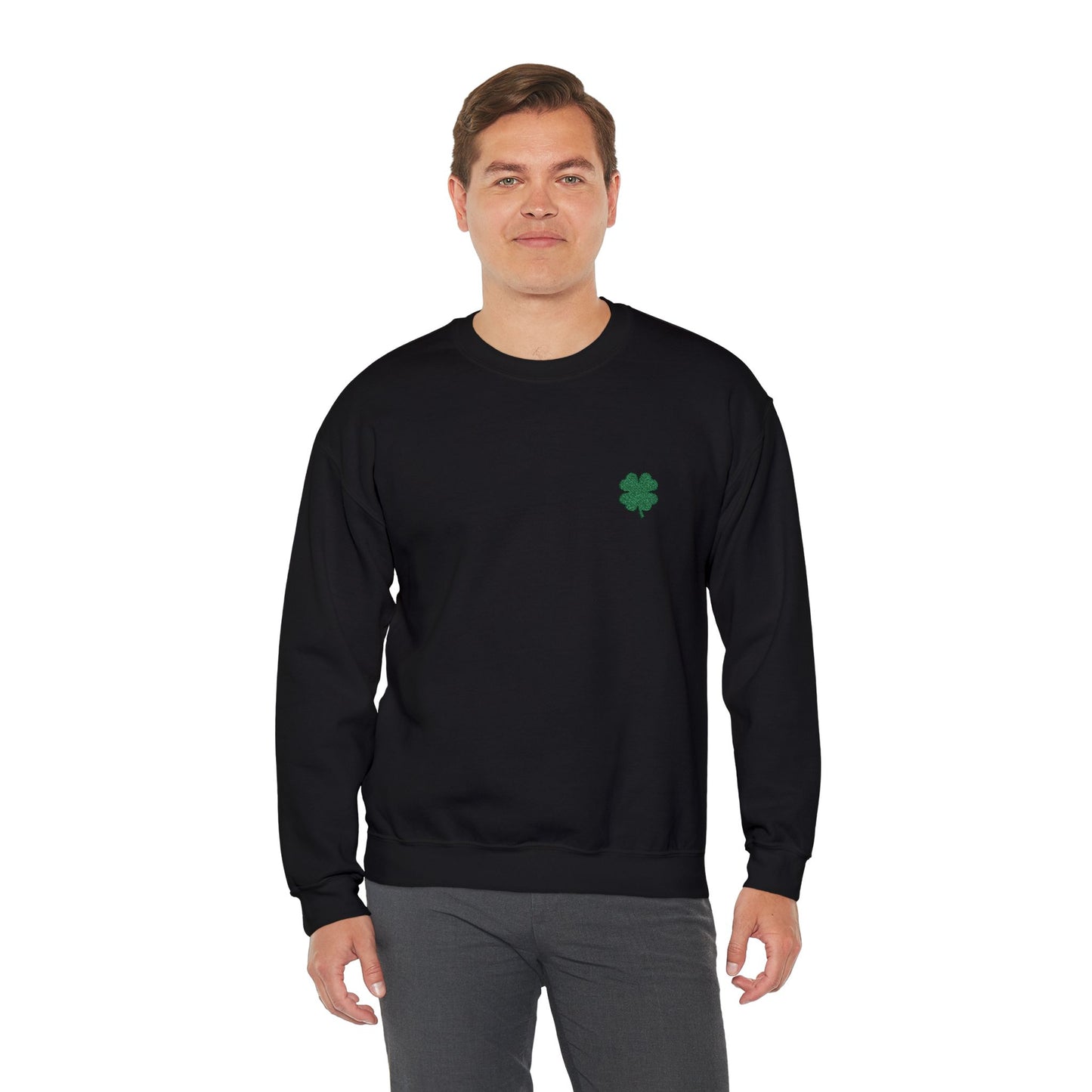 Four Leaf Clover Embroidered Sweatshirt - Symbol of Good Luck