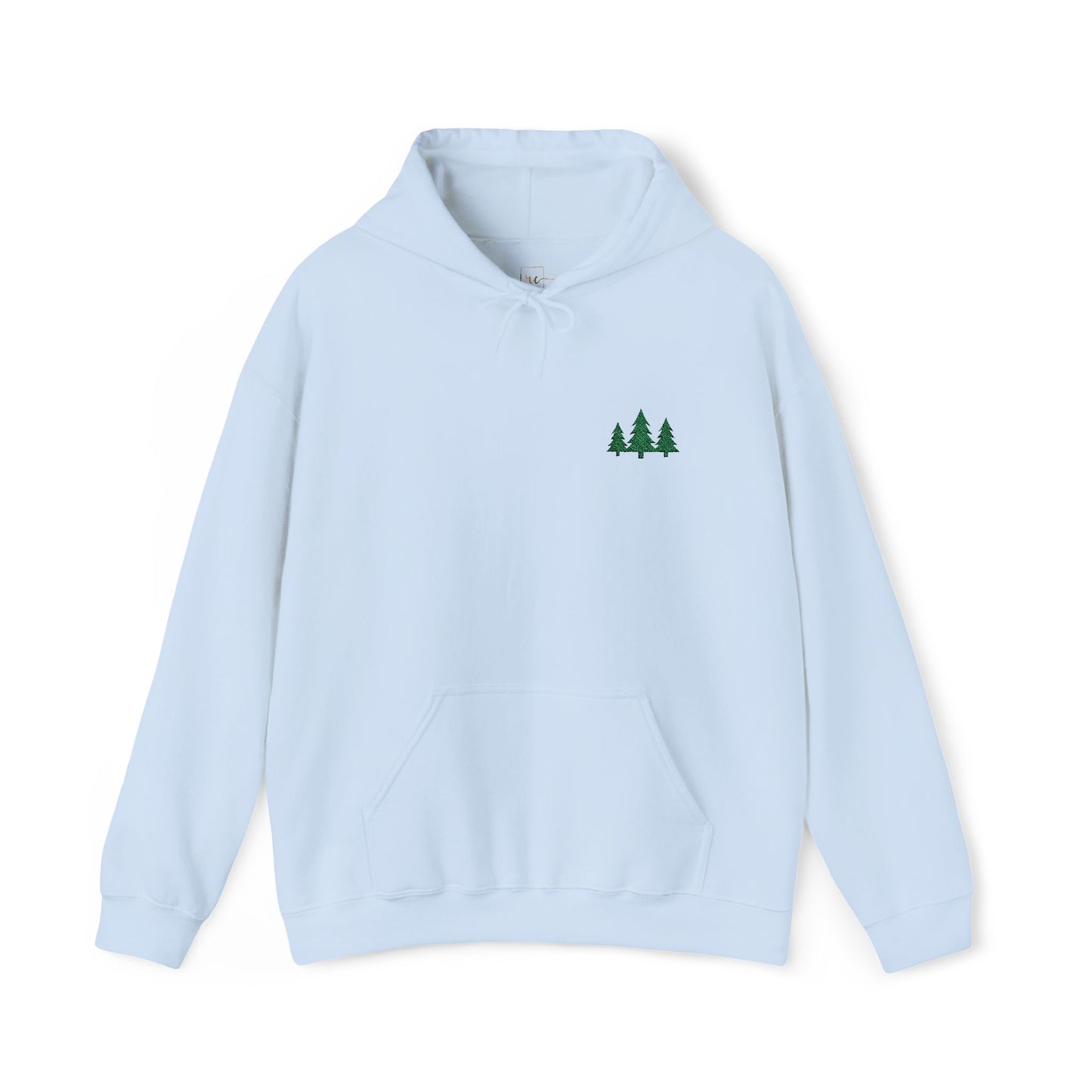 Pine Trees Embroidered Hooded Sweatshirt