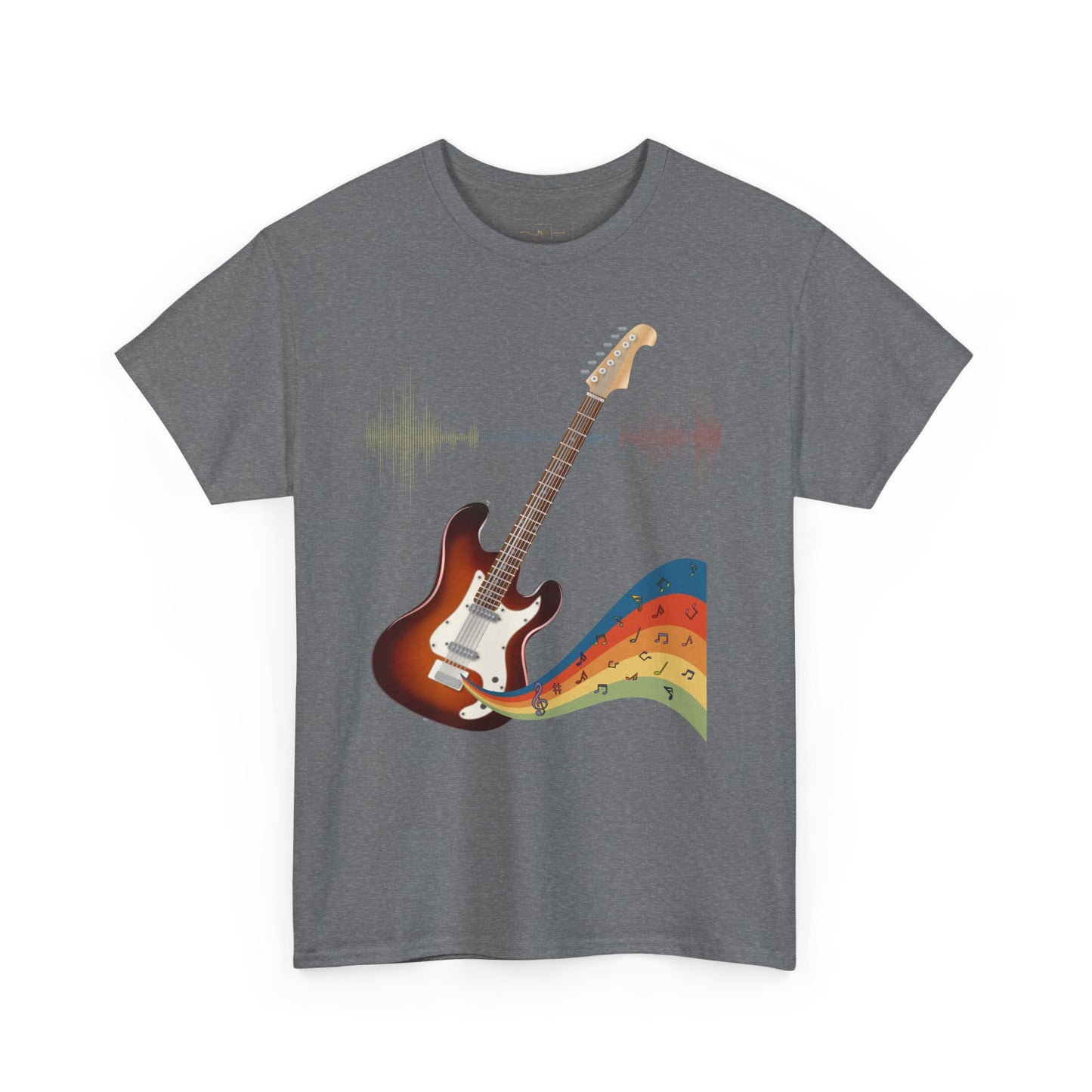 Hippie Guitar Heavy Cotton T-shirt - Rock Music Graphic Tee