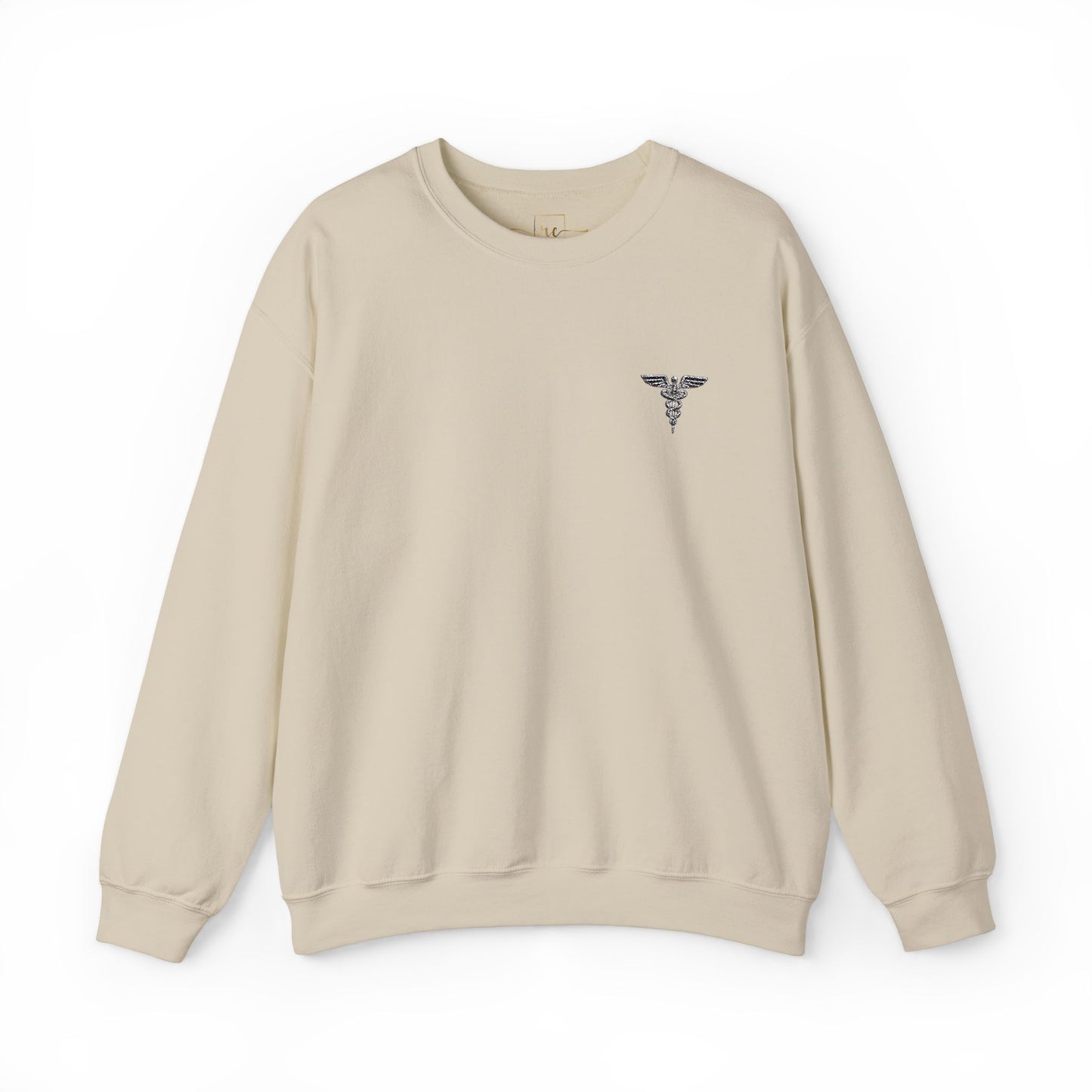 Caduceus Symbol Healthcare Embroidered Crewneck Sweatshirt