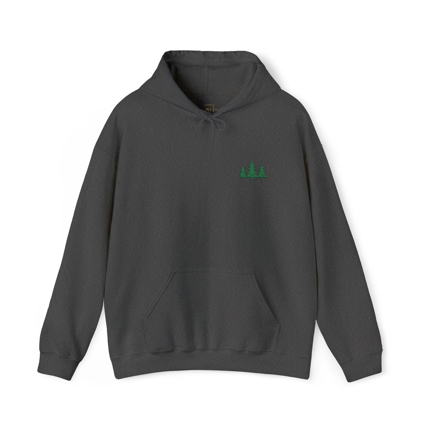 Pine Trees Embroidered Hooded Sweatshirt