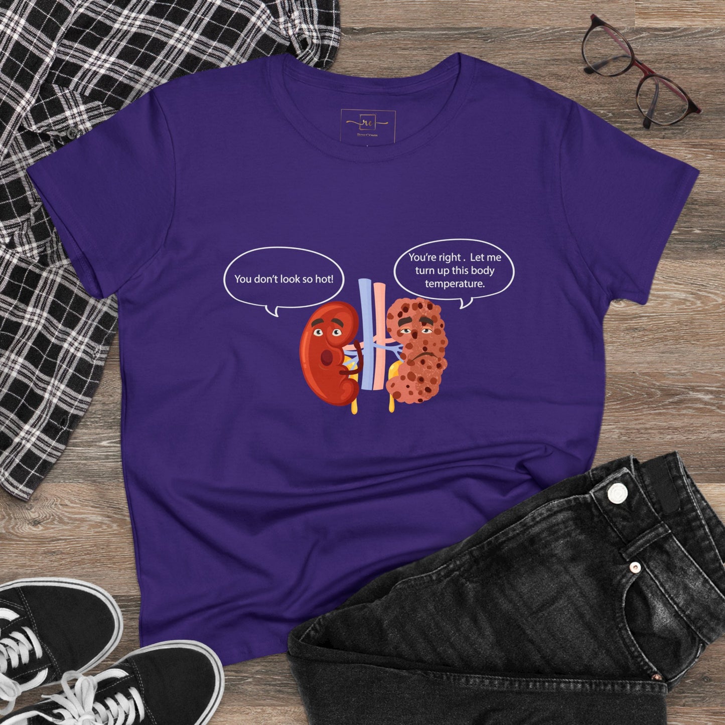 Kidney Sponge Talk Women's Midweight Cotton Tee - Medical Humor