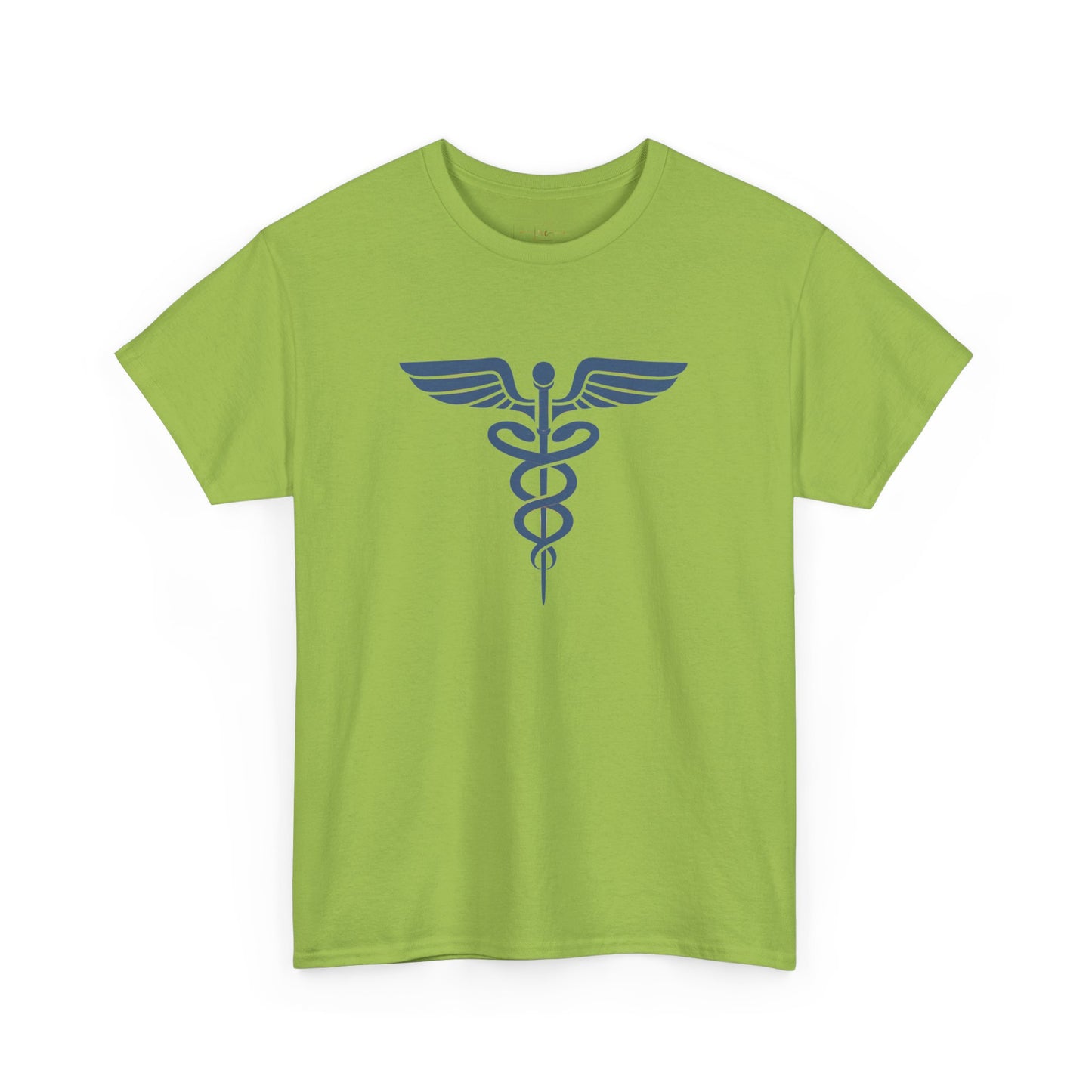 Caduceus Blue Symbol Heavy Cotton T-Shirt