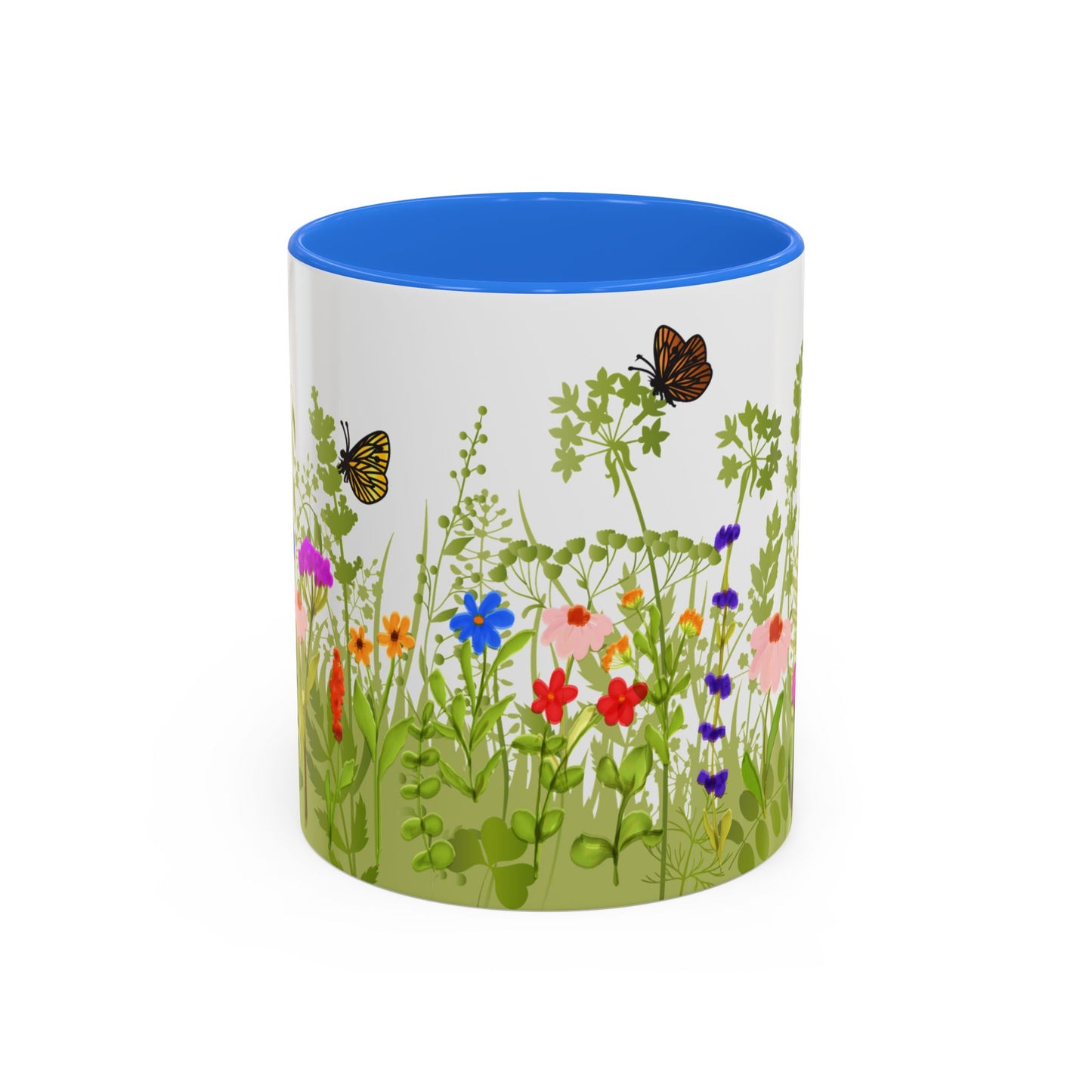 Watercolor Wildflower Mug 2 - Botanical Floral Coffee Mug - Gift for Moms, Gardeners, Art Lovers, Spring & Easter - Ceramic Mug with Color Inside (11oz, 15oz)