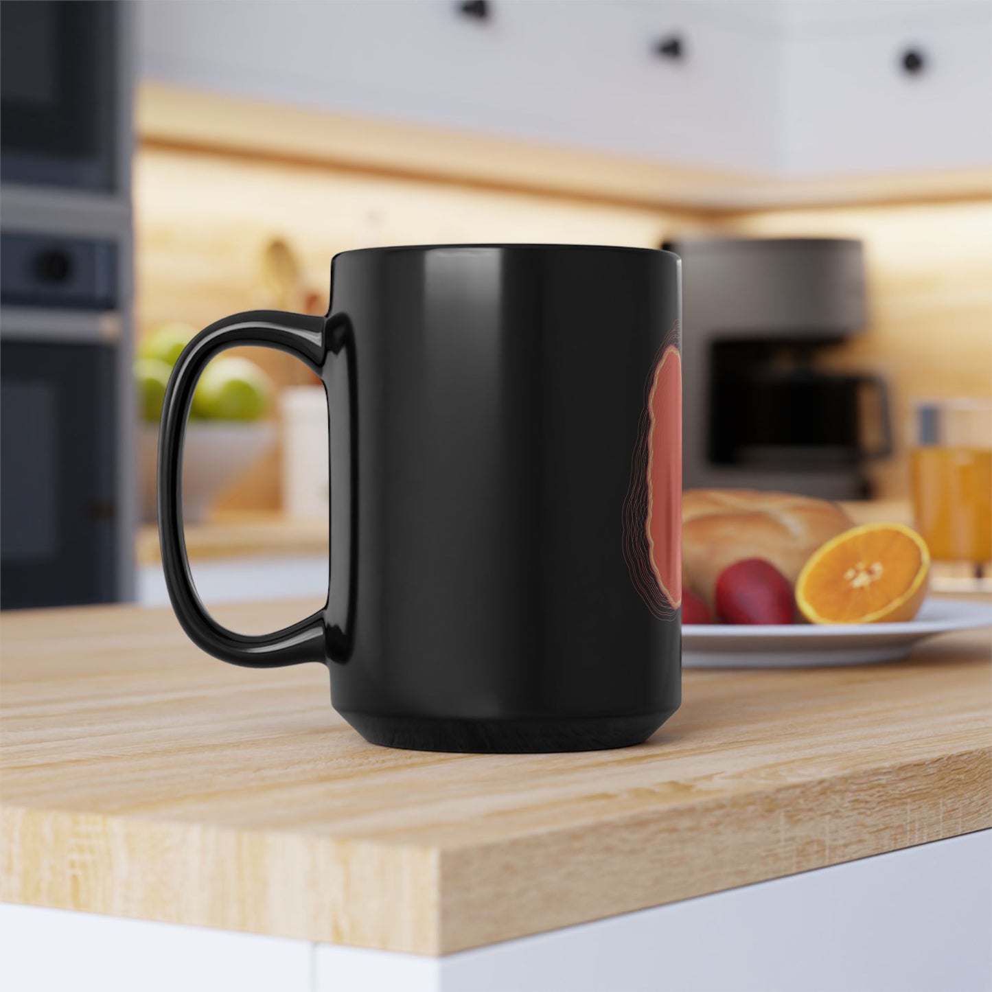 Abstract Thyroid Black Mug (11oz, 15oz) - Healthcare Graphic