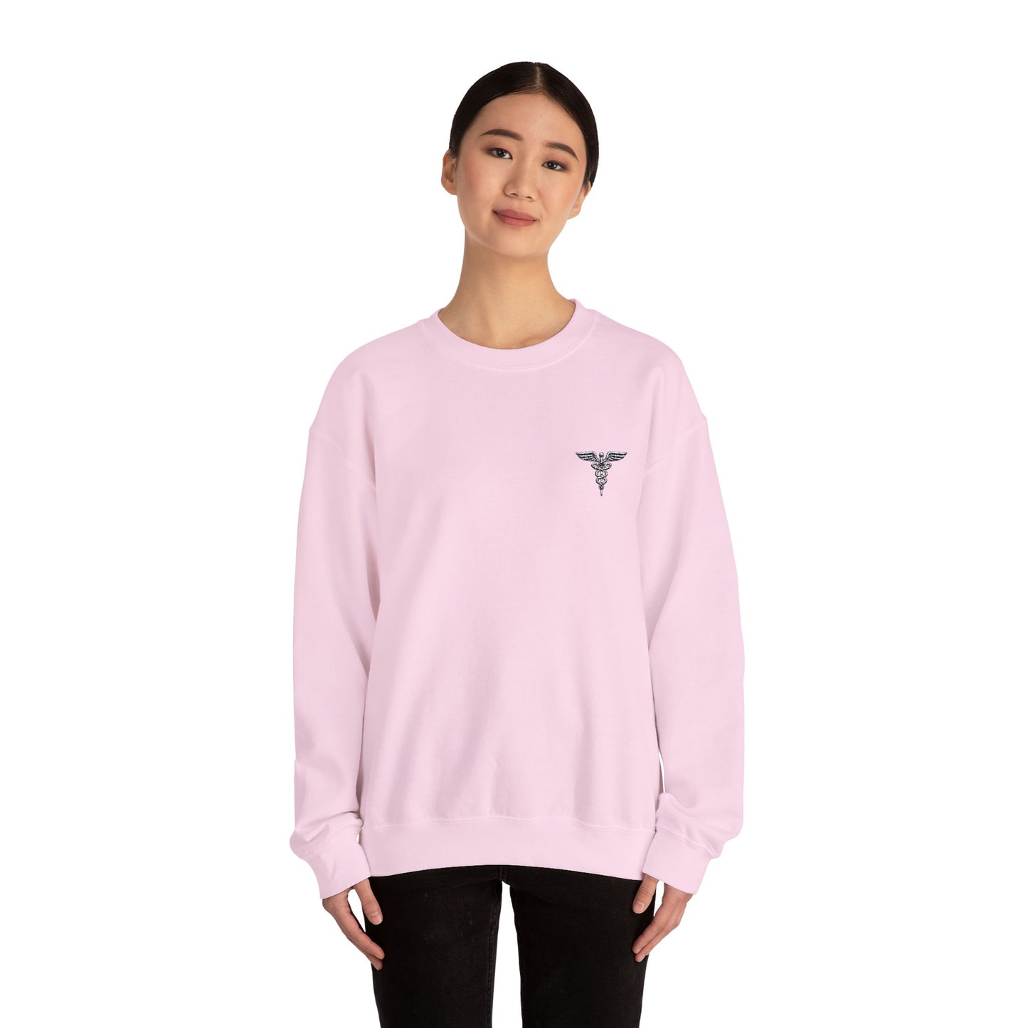 Caduceus Symbol Healthcare Embroidered Crewneck Sweatshirt