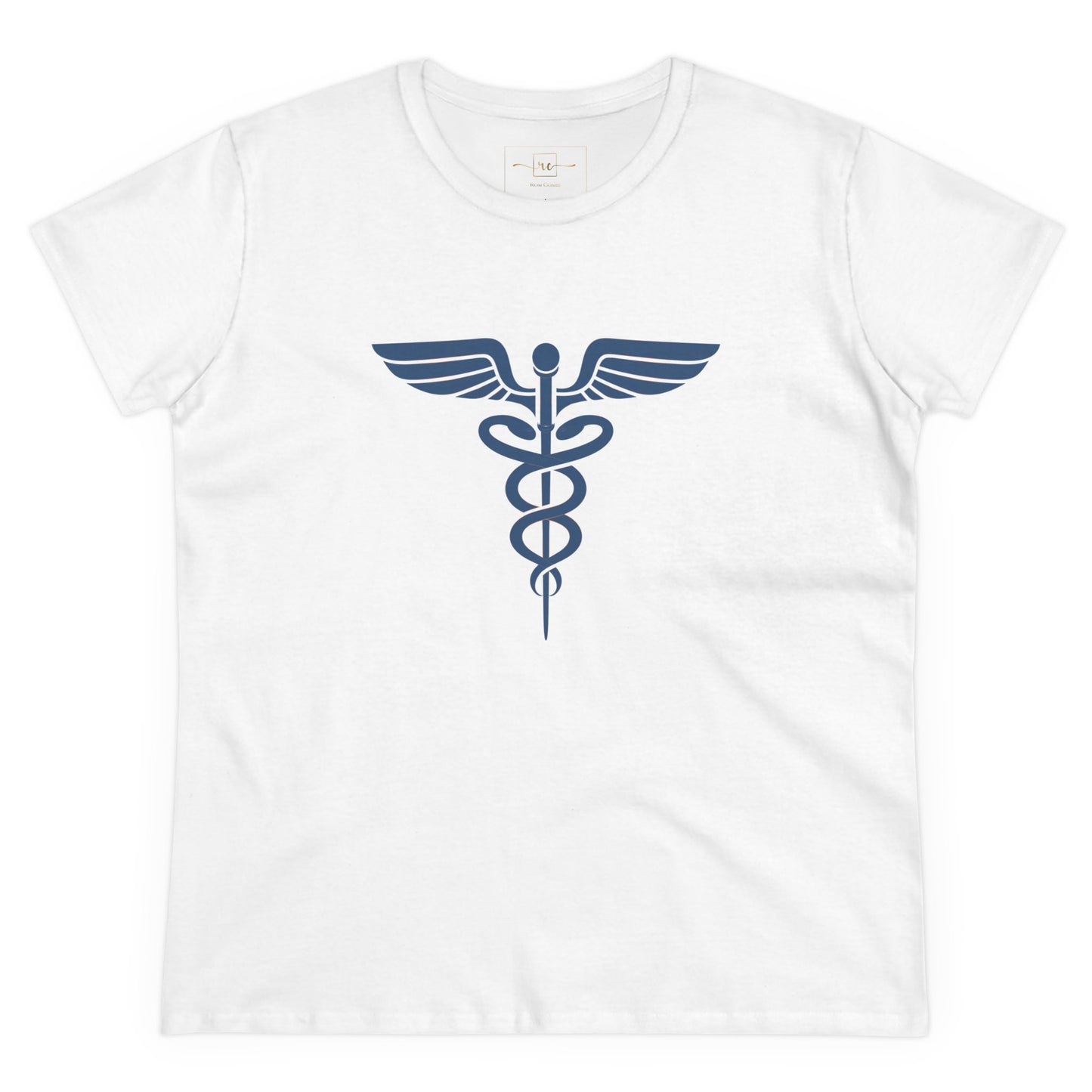 Caduceus Blue Symbol Women's Midweight Cotton Tee - Medical