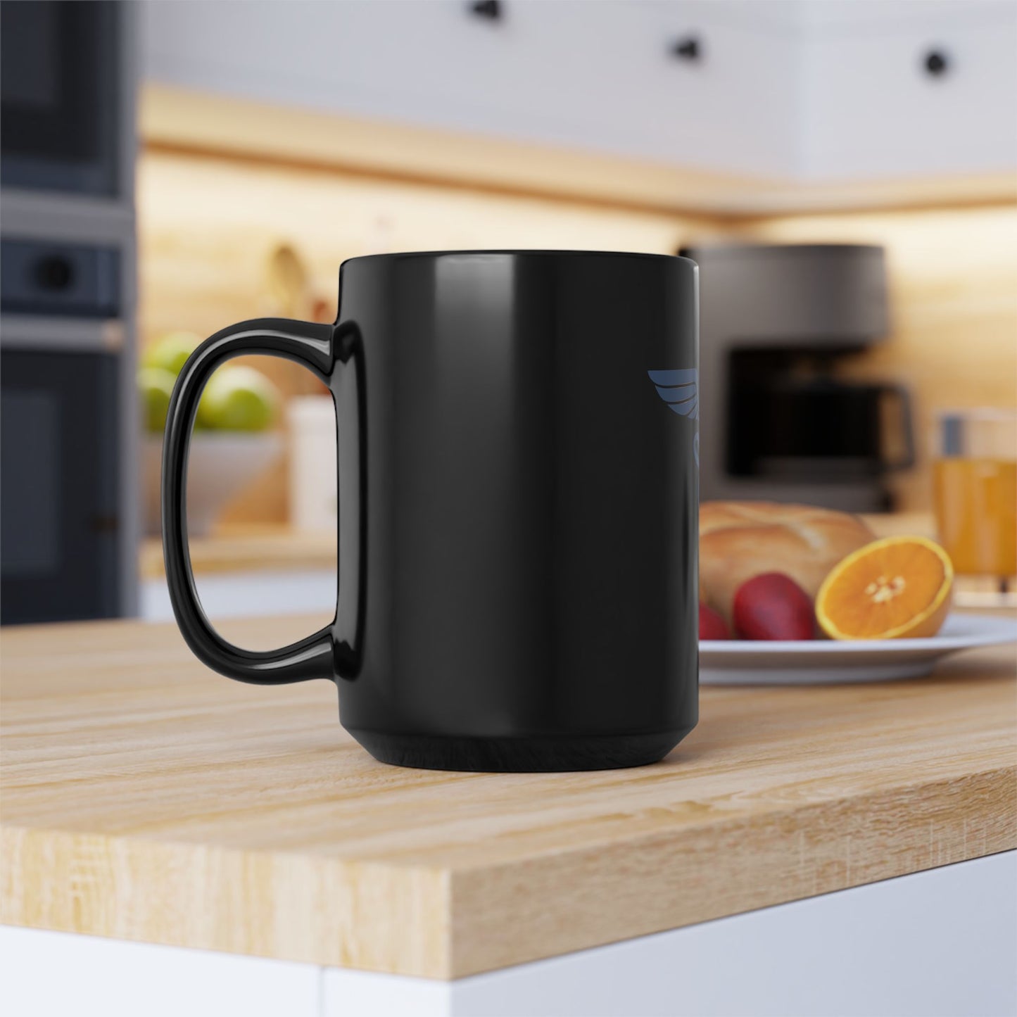 Caduceus Blue Symbol Black Mug (11oz, 15oz) - Medical