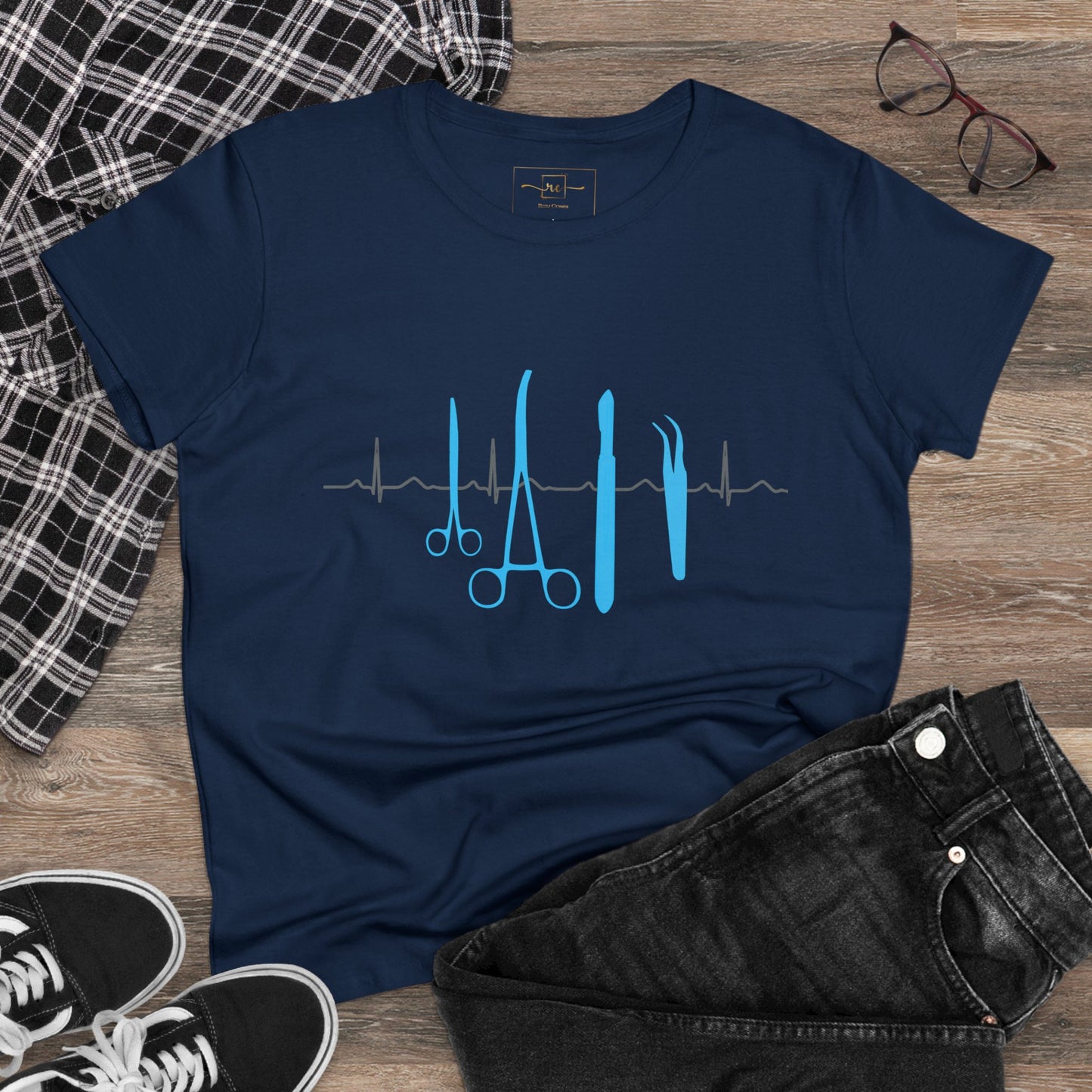 Surgical Tools Women's Mid-weight Cotton Tee - Medical Graphic