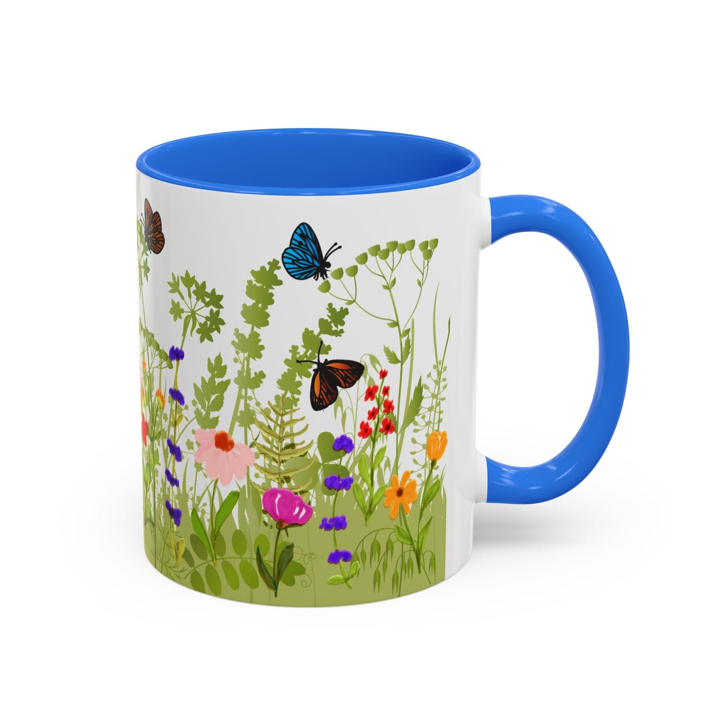 Watercolor Wildflower Mug 2 - Botanical Floral Coffee Mug - Gift for Moms, Gardeners, Art Lovers, Spring & Easter - Ceramic Mug with Color Inside (11oz, 15oz)