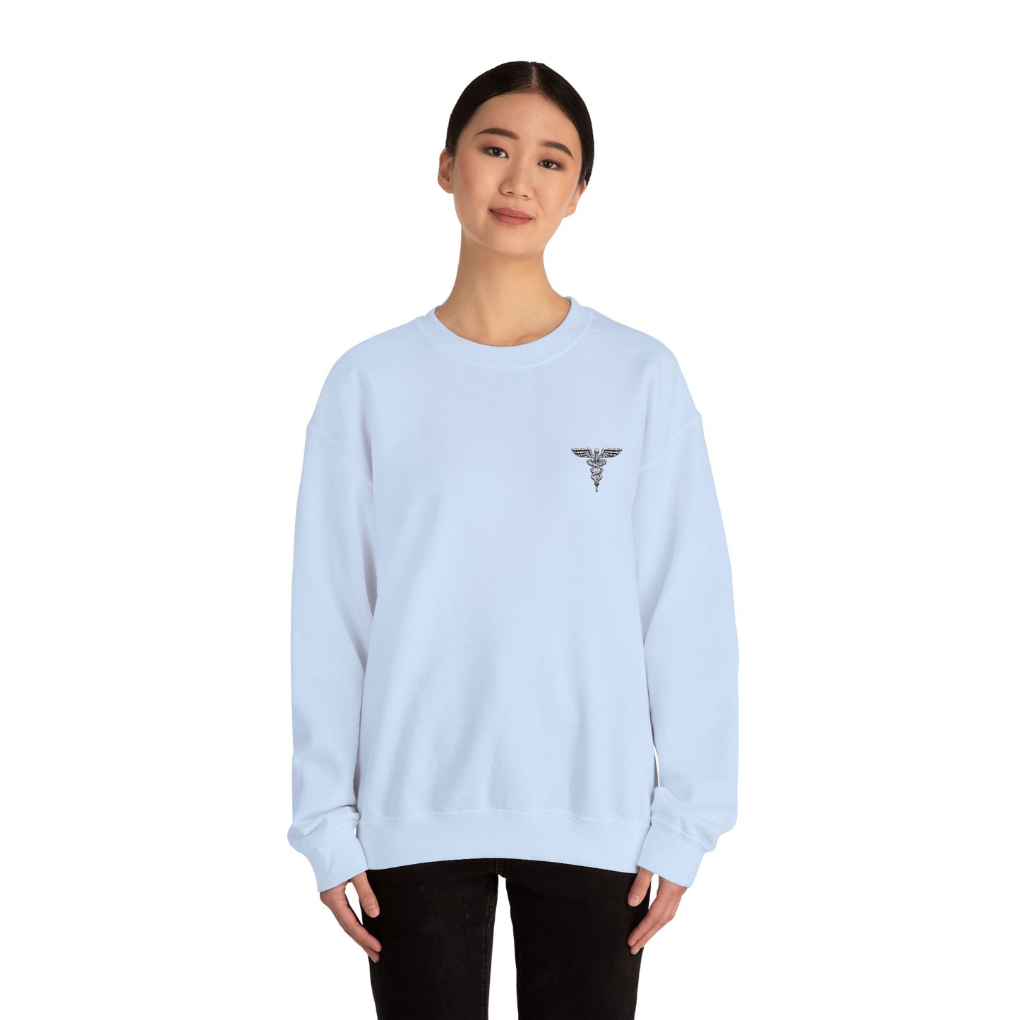 Caduceus Symbol Healthcare Embroidered Crewneck Sweatshirt