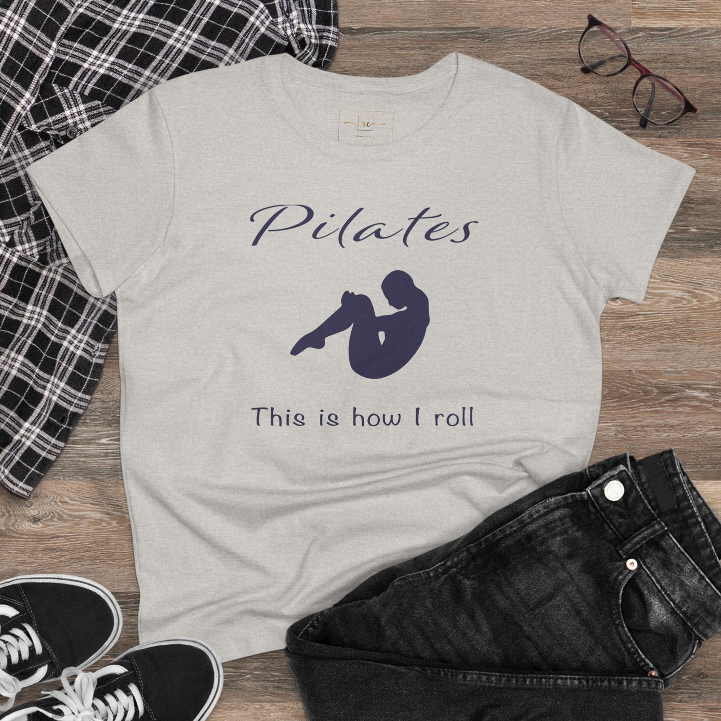 Pilates How I Roll Women's Mid-weight Cotton Tee - Wellness Fitness Health