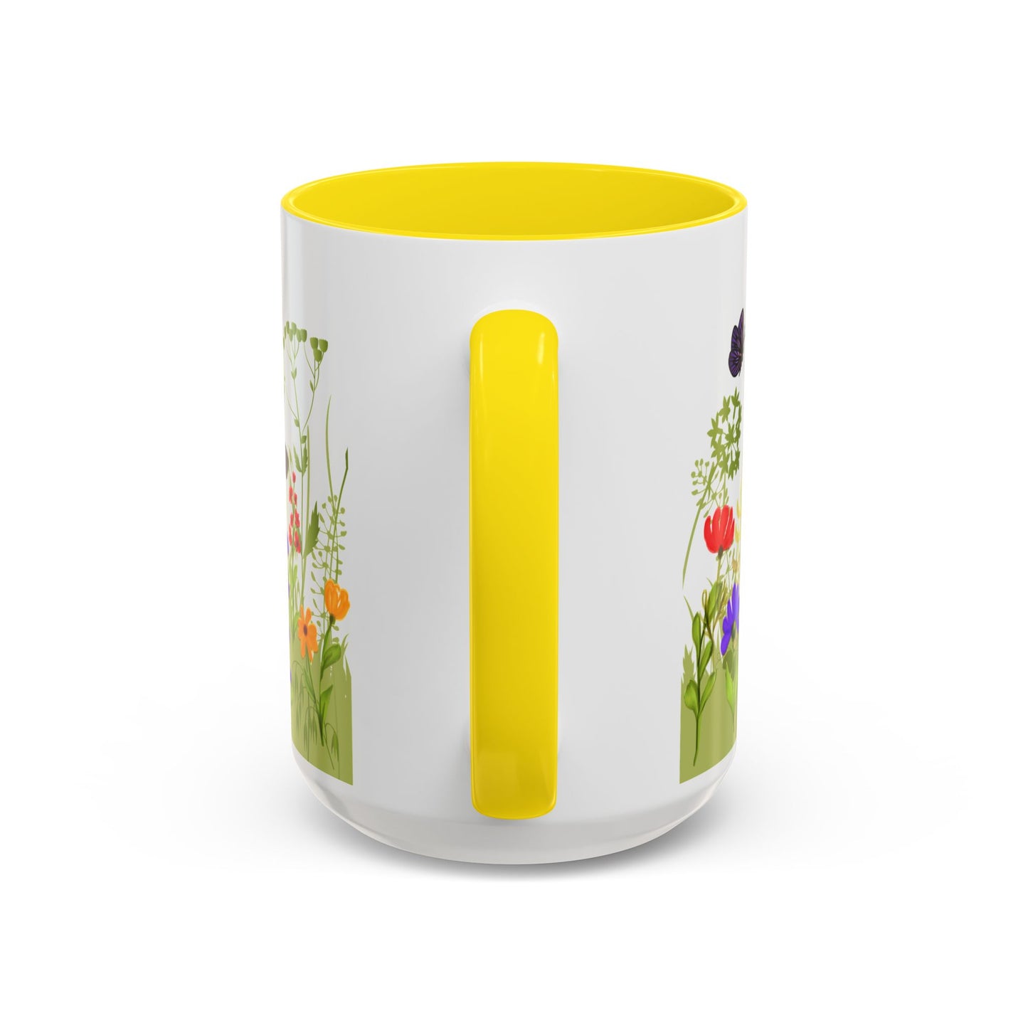 Watercolor Wildflower Mug - Botanical Floral Coffee Mug - Gift for Moms, Gardeners, Art Lovers, Spring & Easter - Ceramic Mug with Color Inside (11oz, 15oz)