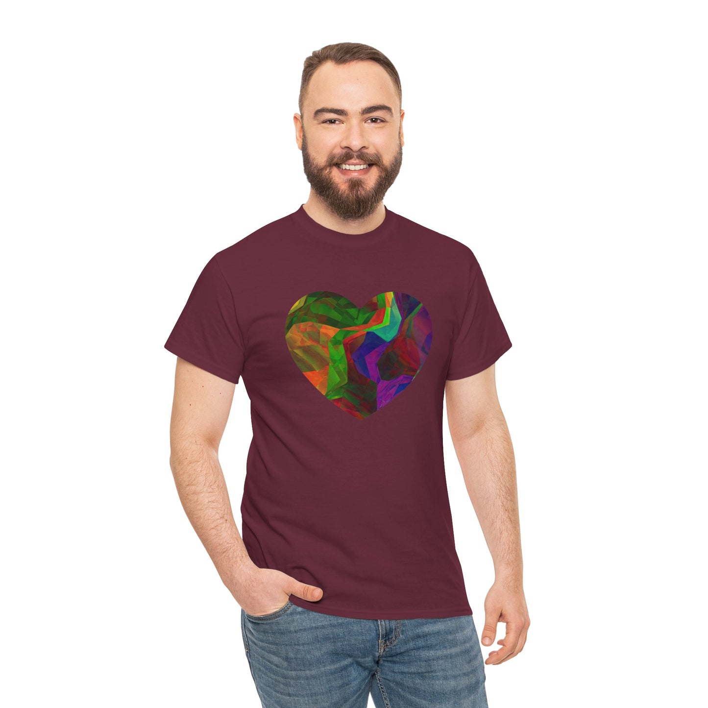Colorful Heart Abstract Heavy Cotton T-Shirt