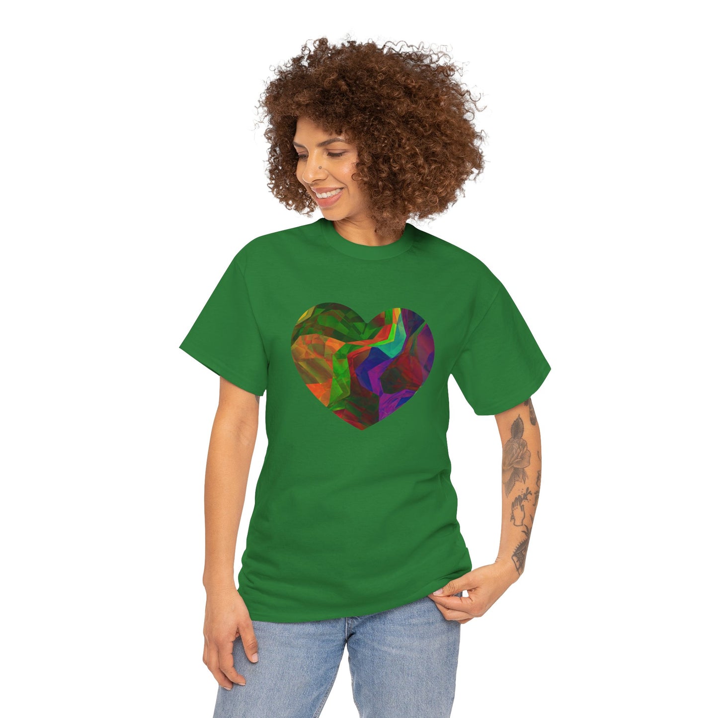 Colorful Heart Abstract Heavy Cotton T-Shirt