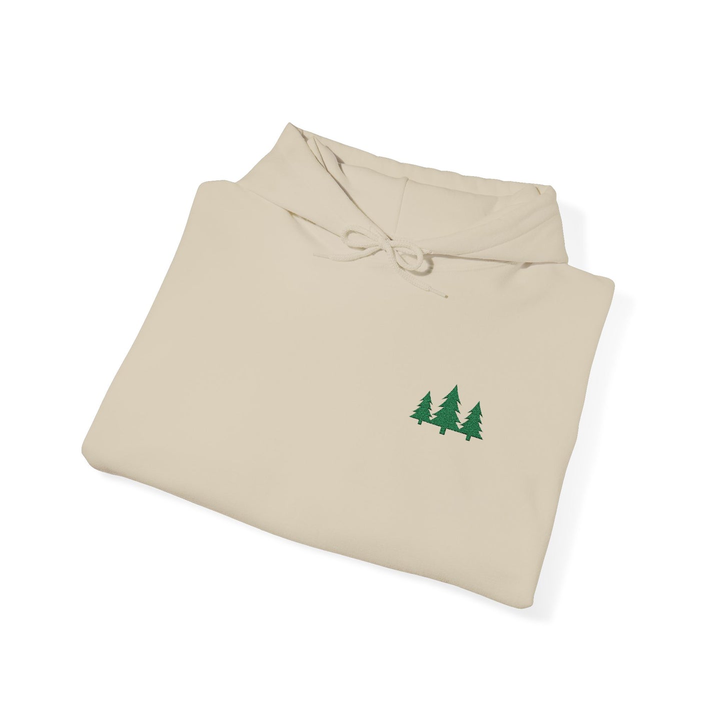 Pine Trees Embroidered Hooded Sweatshirt