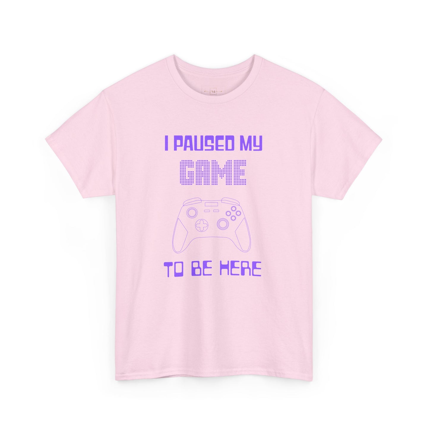 Gamer I Paused My Game Heavy Cotton T-Shirt - Humor Joke (Purple Controller)