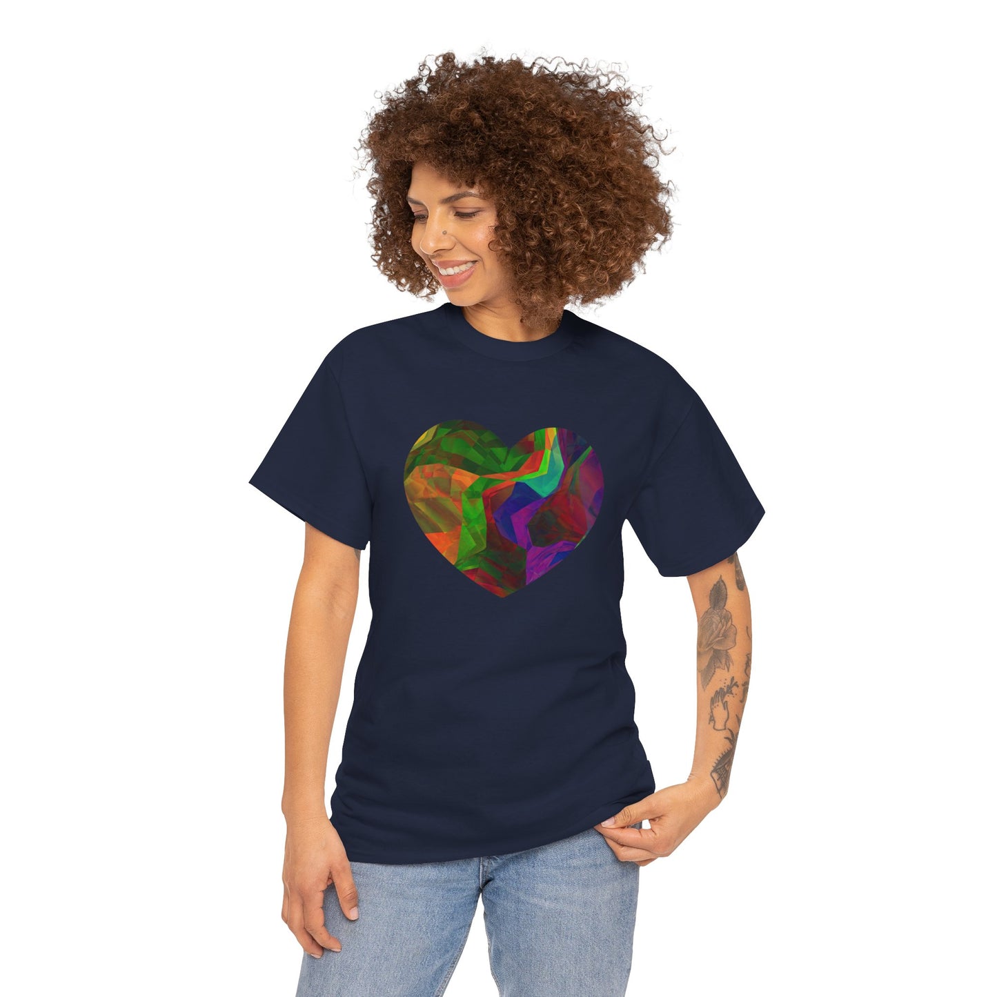 Colorful Heart Abstract Heavy Cotton T-Shirt