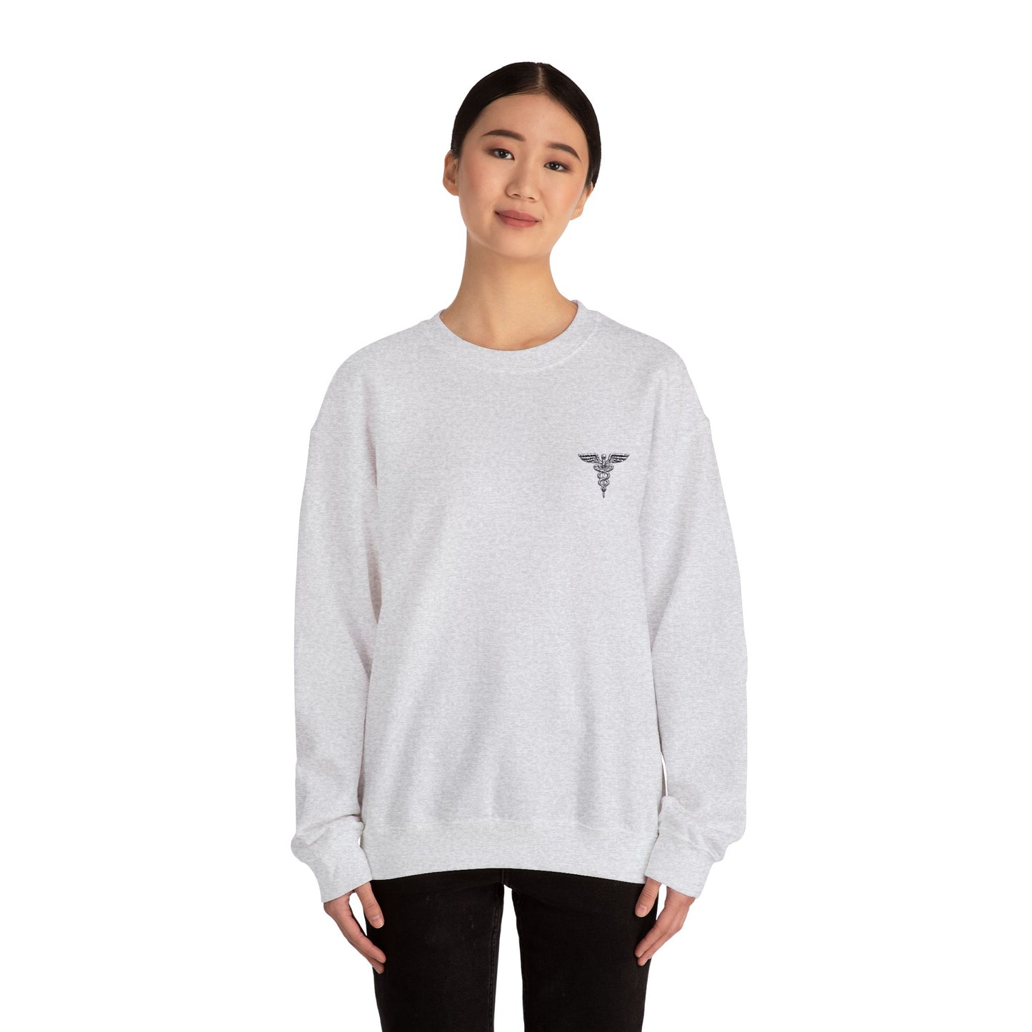 Caduceus Symbol Healthcare Embroidered Crewneck Sweatshirt