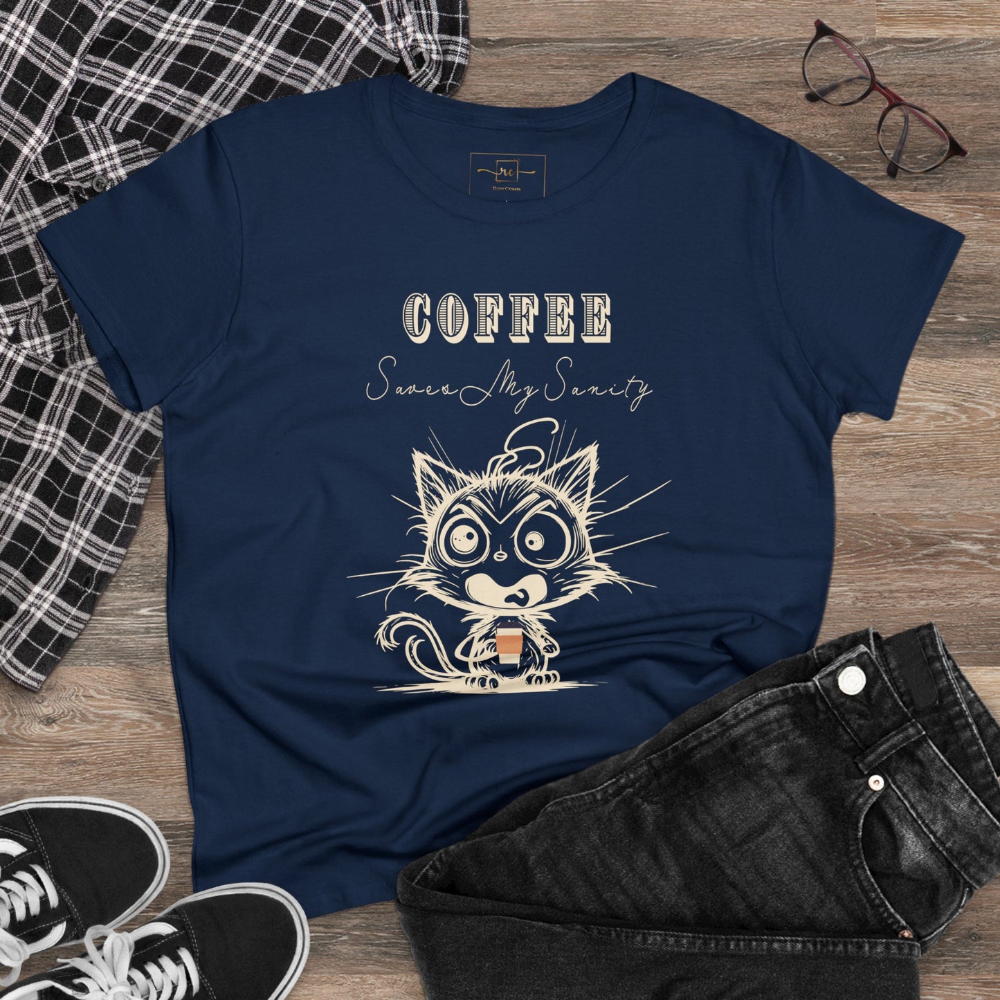 Wellness Coffee Brain Fuel Mental Health Women's Mid-weight Cotton Tee - Mental Health Humor