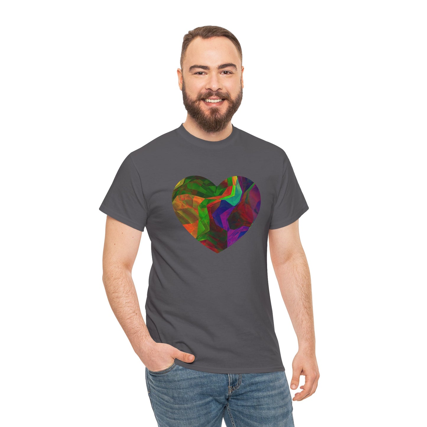 Colorful Heart Abstract Heavy Cotton T-Shirt