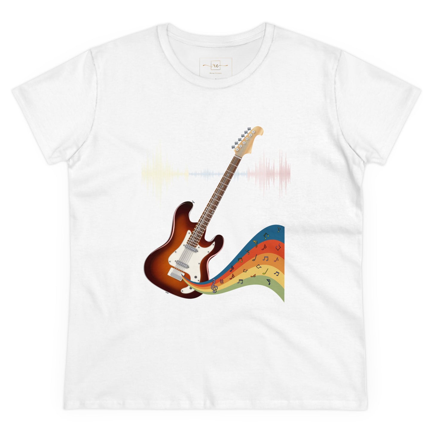 Hippie Guitar Women's Mid-weight Cotton Tee - Rock Music Graphic