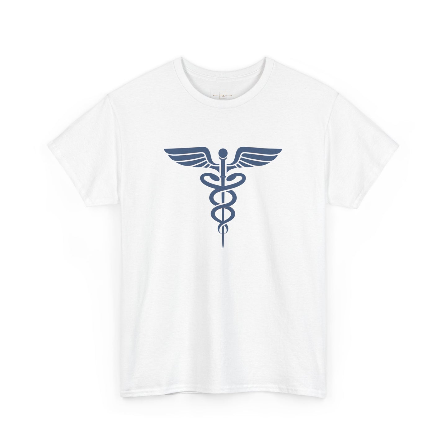 Caduceus Blue Symbol Heavy Cotton T-Shirt