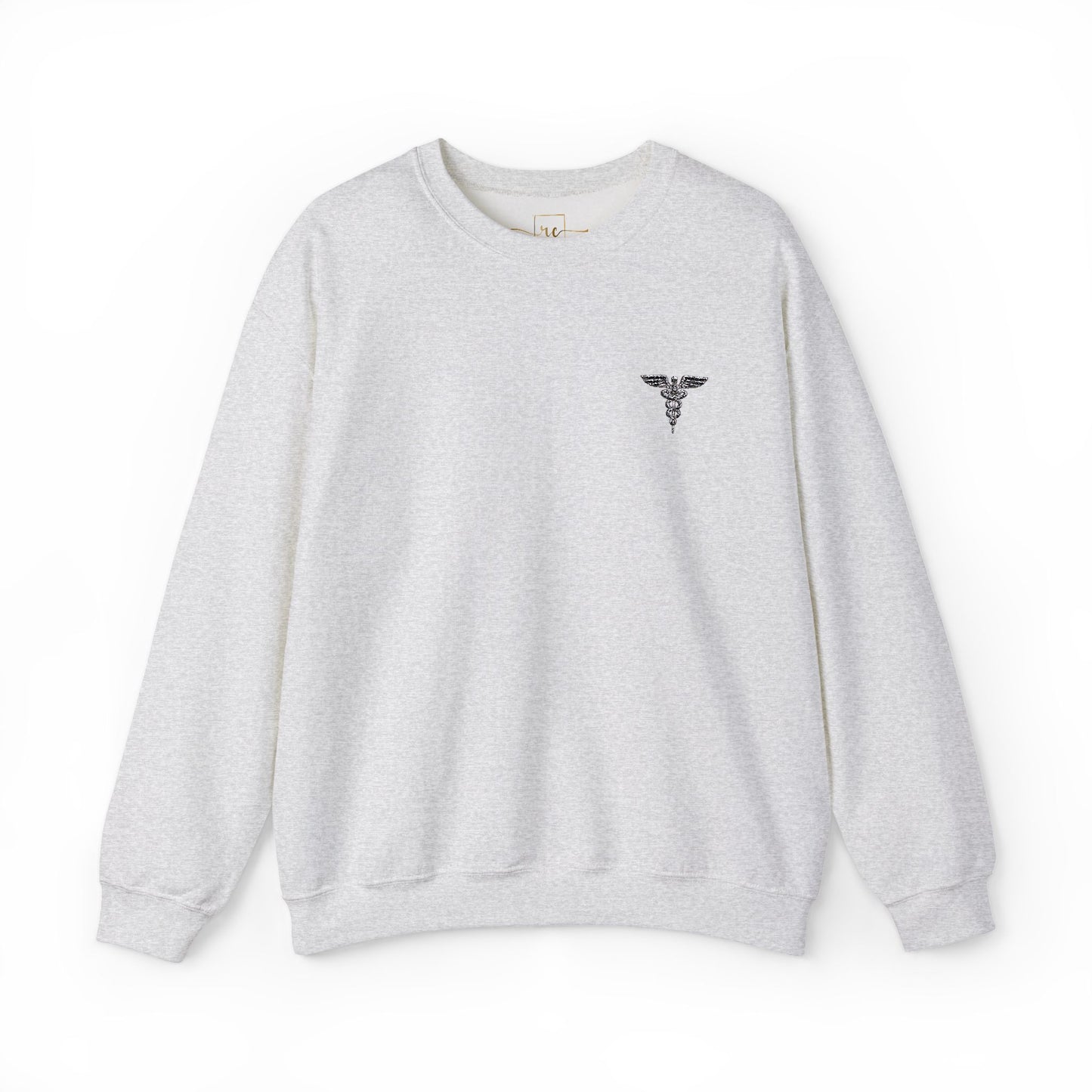 Caduceus Symbol Healthcare Embroidered Crewneck Sweatshirt
