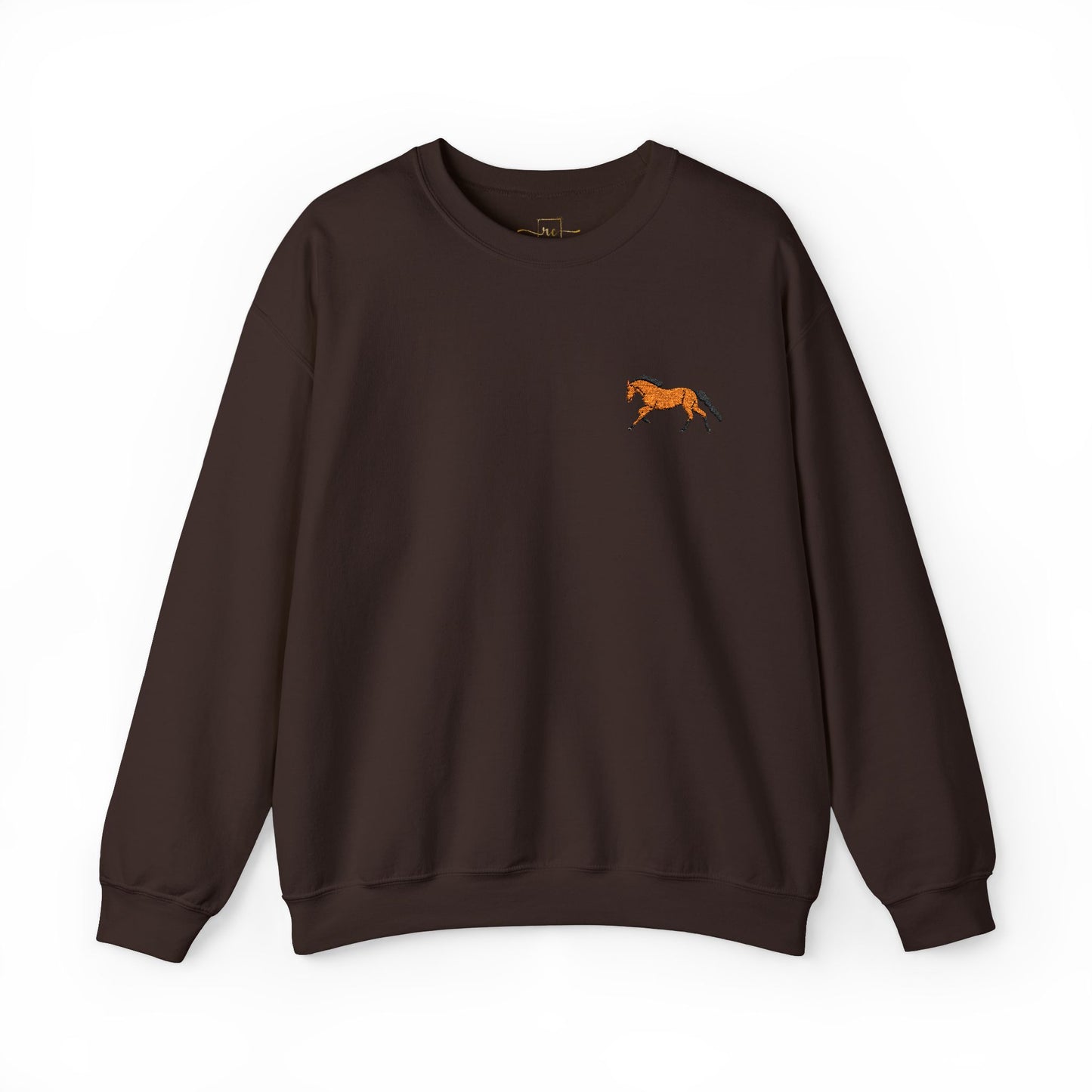 Brown Thoroughbred Horse Embroidered Sweatshirt