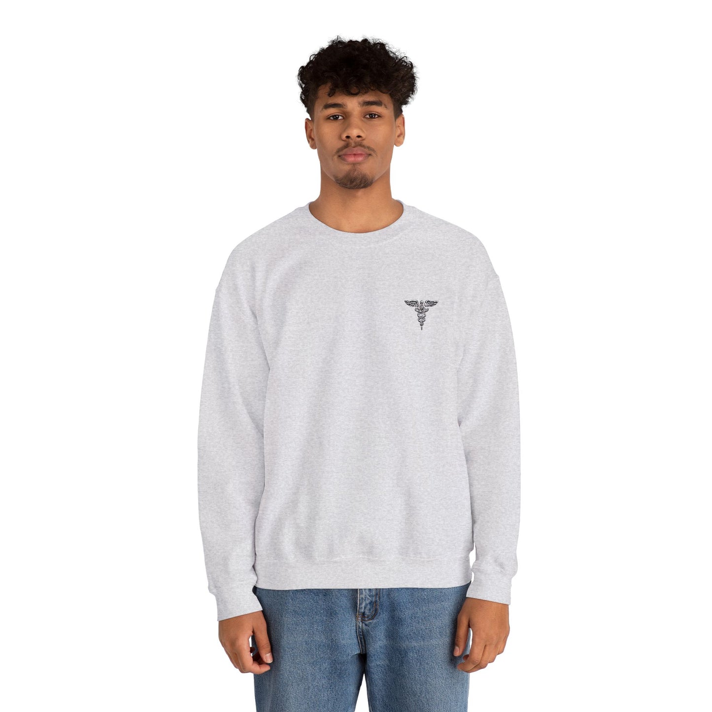 Caduceus Symbol Healthcare Embroidered Crewneck Sweatshirt