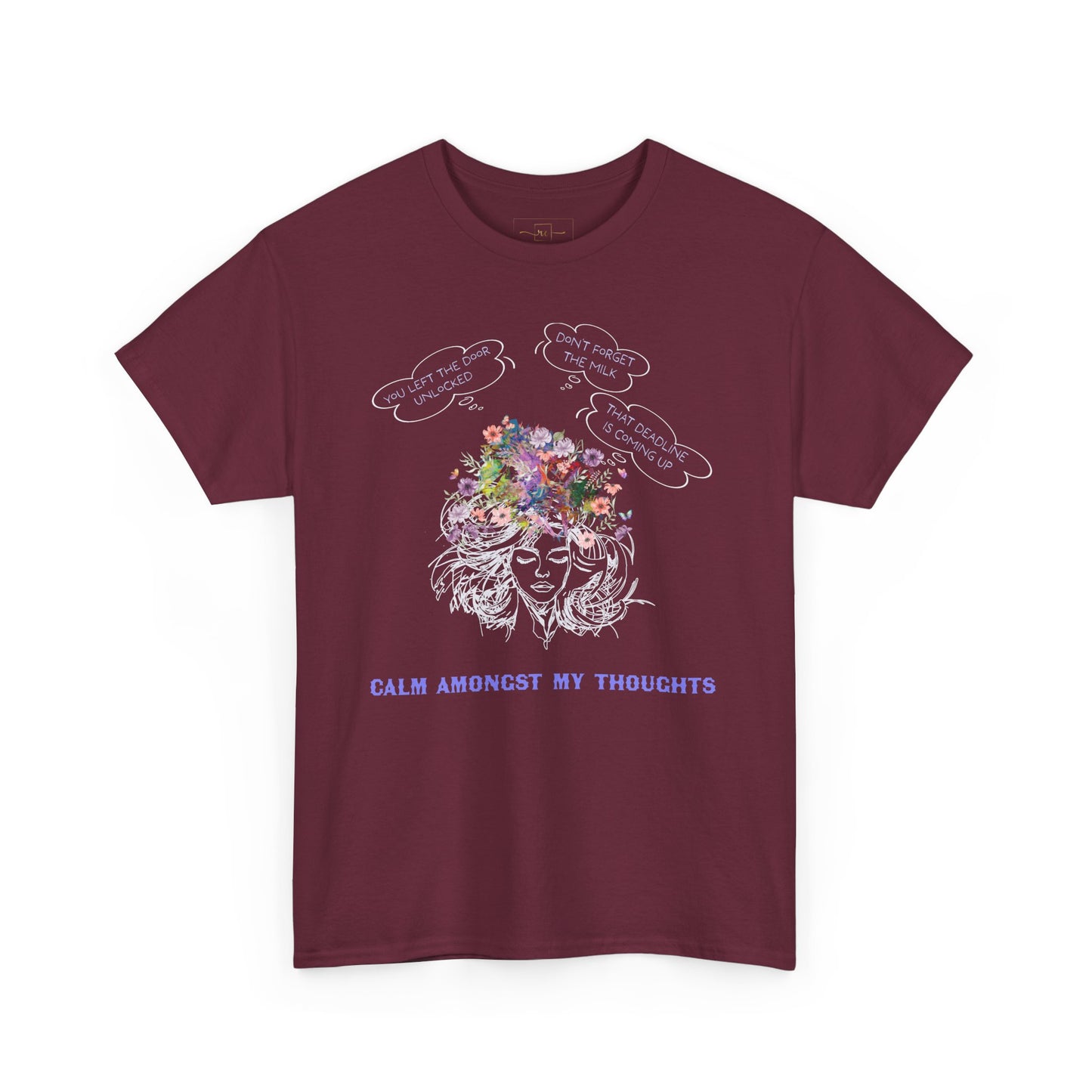 Wellness Calm Thoughts Mental Health Heavy Cotton T-Shirt