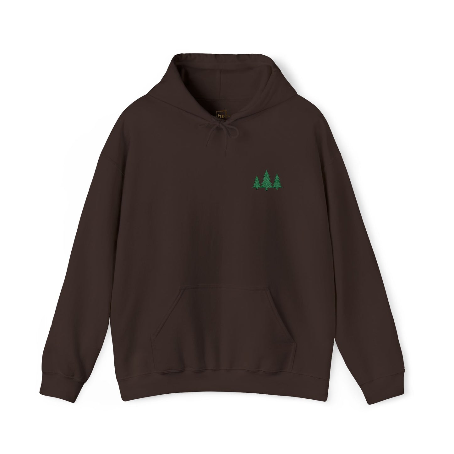 Pine Trees Embroidered Hooded Sweatshirt
