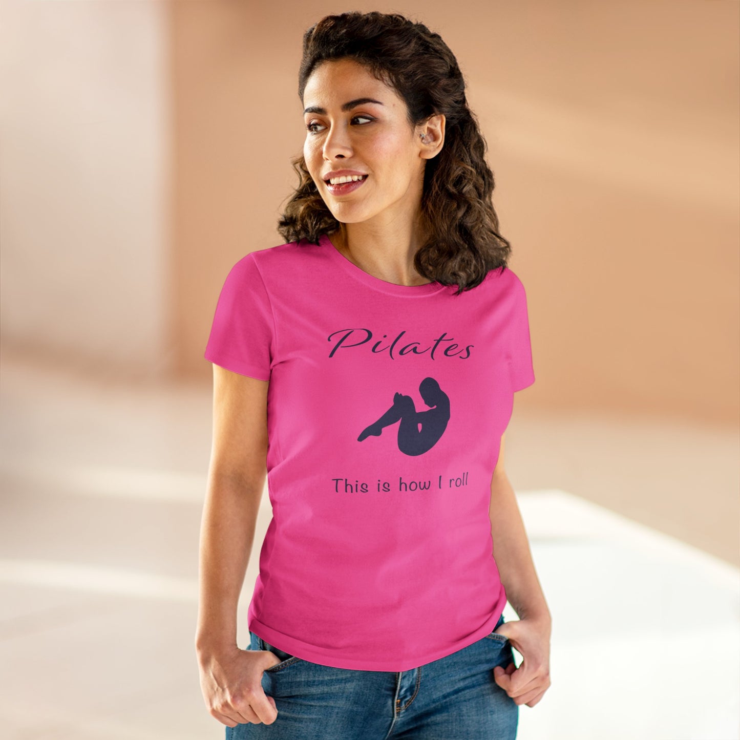 Pilates How I Roll Women's Mid-weight Cotton Tee - Wellness Fitness Health